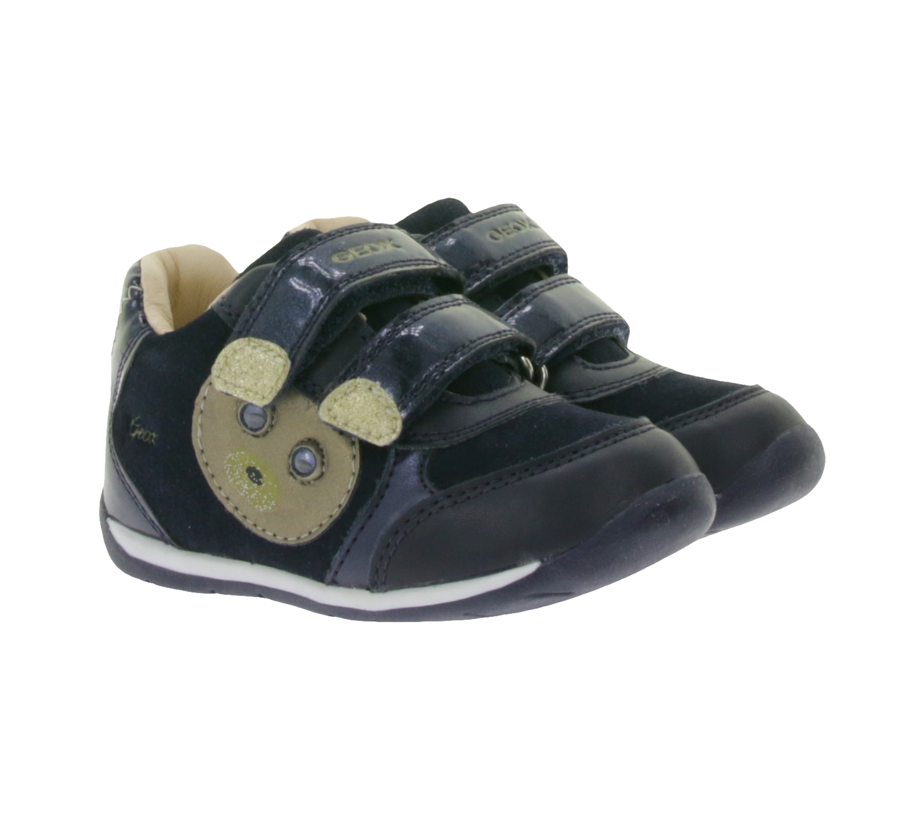 GEOX B Each G. B Kleinkinder Sneaker mit atmungsaktiver Sohle Mid-Cut-Schuhe mit Echtleder mit Klettverschluss Baby-Schuhe B160AB 022HI C4021 Dunkelblau