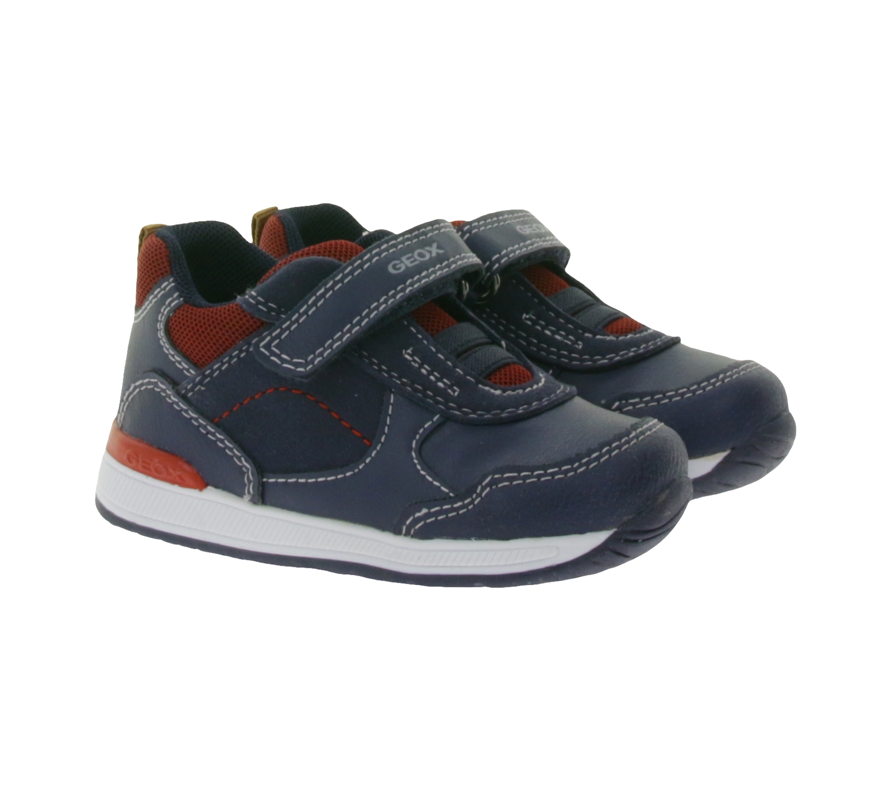 GEOX B Rishon B. A Kleinkinder Sneaker mit atmungsaktiver Sohle Mid-Cut-Schuhe mit Klettverschluss Baby-Schuhe B160RA 054AU C0735 Dunkelblau