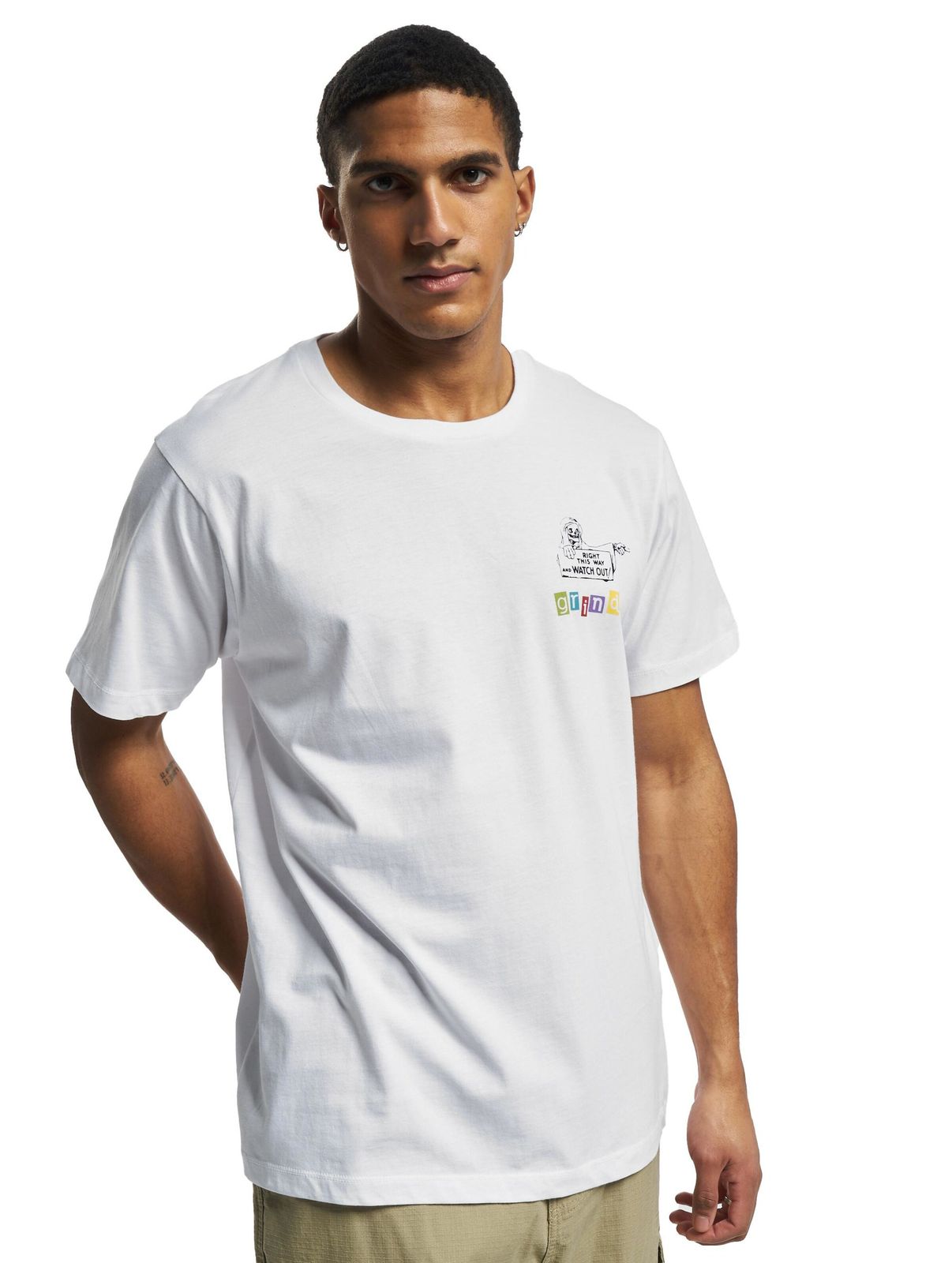 GRIND Inc This Way R-Ausschnitt T-Shirt weiß