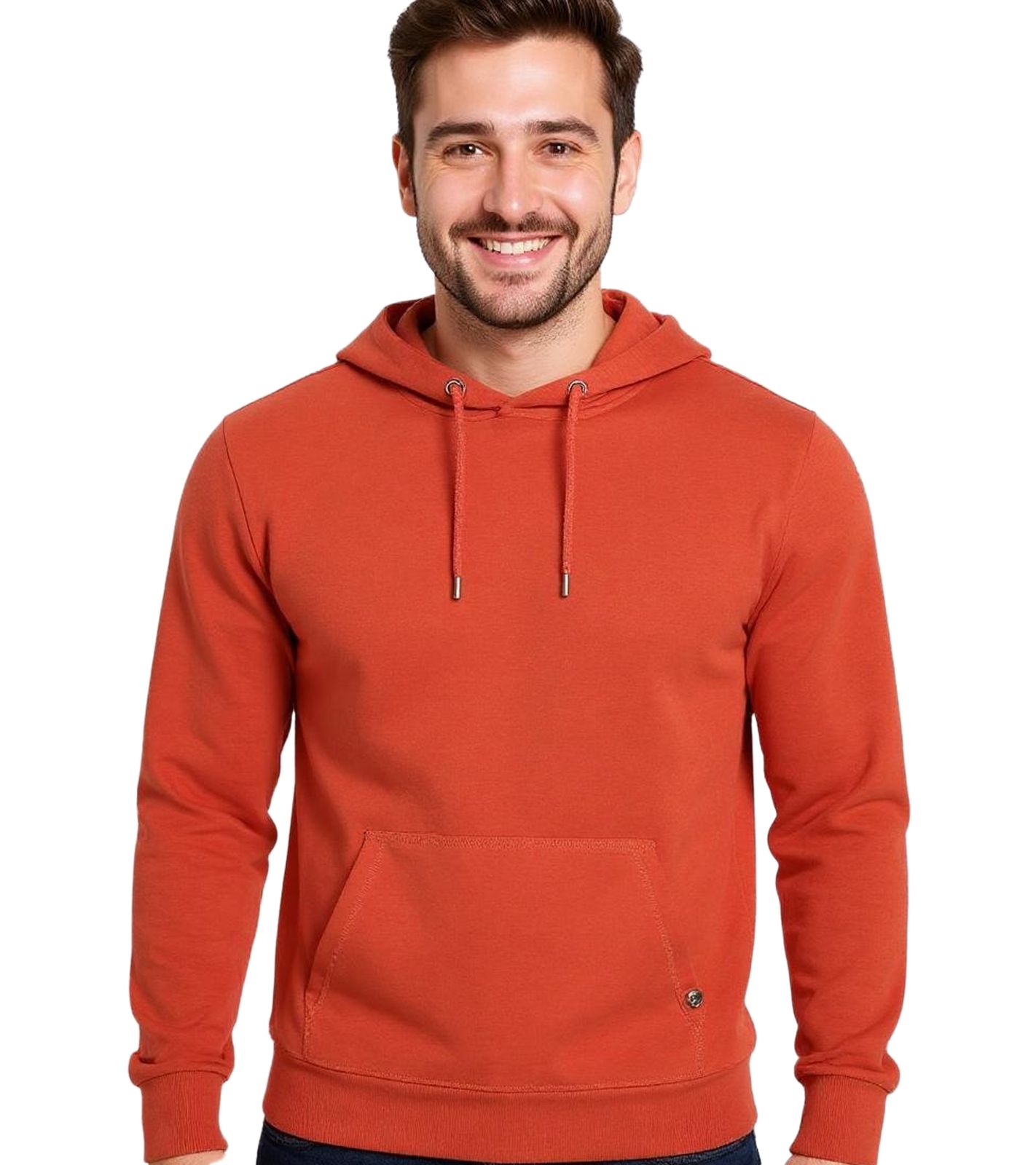 Herren Hoodie Kapuzen-Pullover Basic-Pullover moderner Baumwoll-Pullover Sweater Große Größen Rot