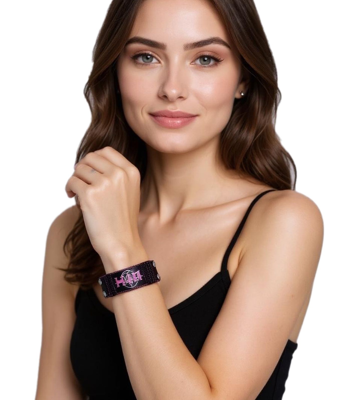 HIM Armband Rockband mit Logo-Schriftzug Fan-Artikel Arm-Schmuck WB979445HIM Schwarz
