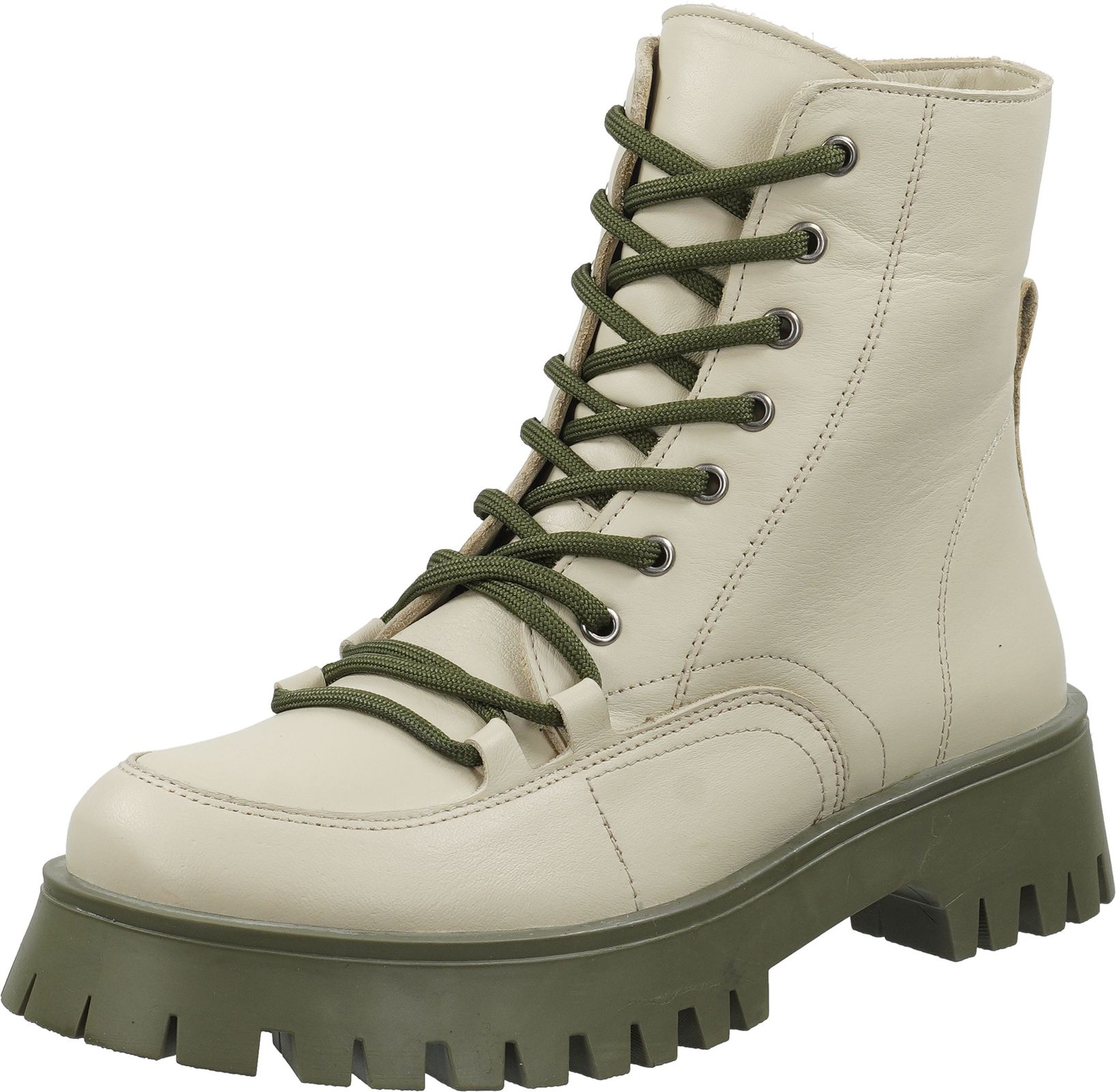 Hochwertige ILC Stiefelette Schnürschuhe für Damen C48-4721-04 -05 Beige