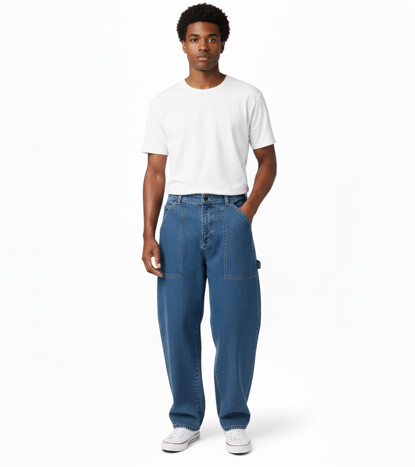 HOMEBOY x-tra WORK Herren Baggy-Jeans Denim-Hose im Vintage-Look Baumwoll-Hose 01PA0700 Blau