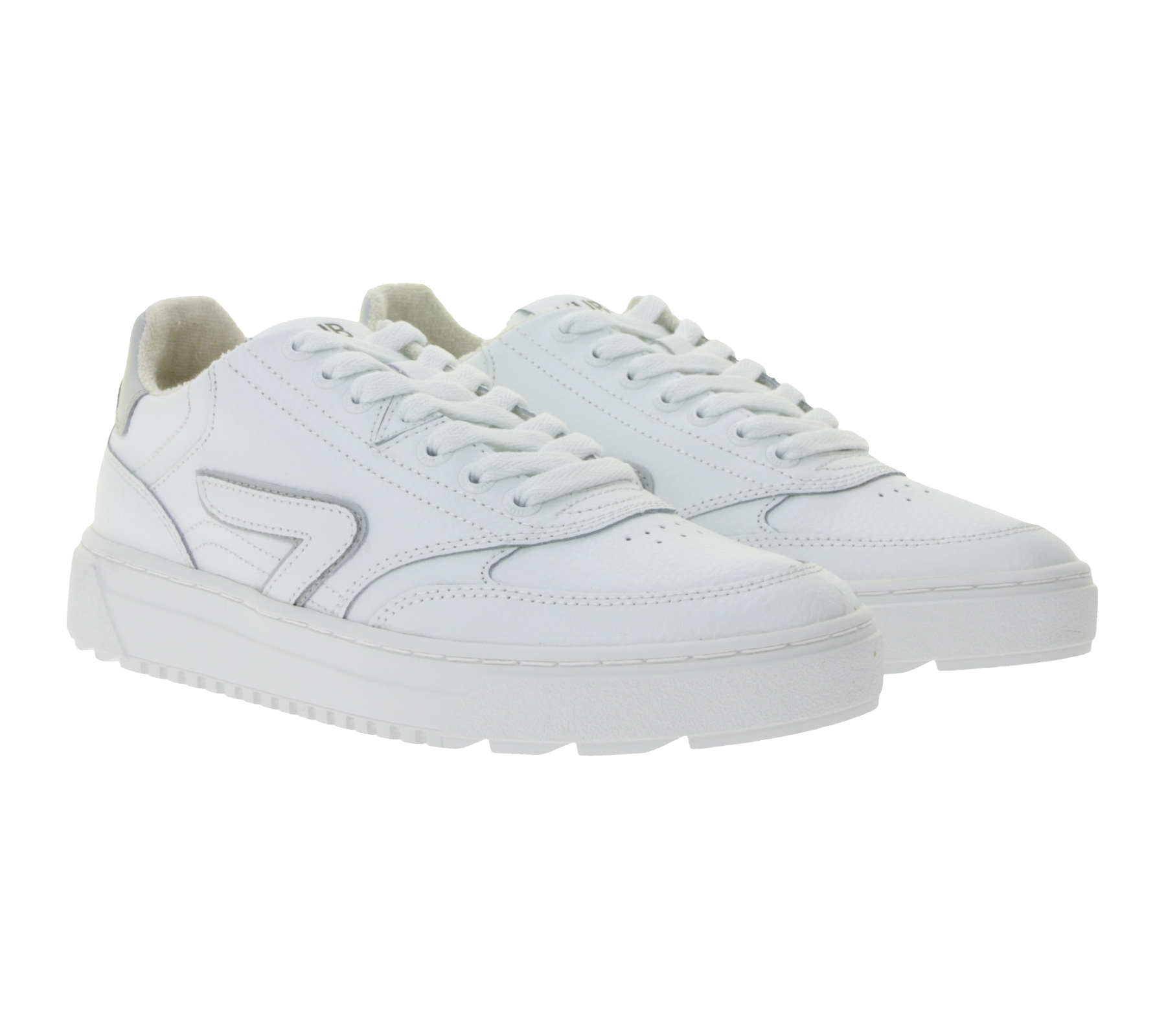 HUB Duke Damen Sneaker mit Terry-Fütterung Echtleder-Schuhe W6409L31-L10-449 Weiß/Grau