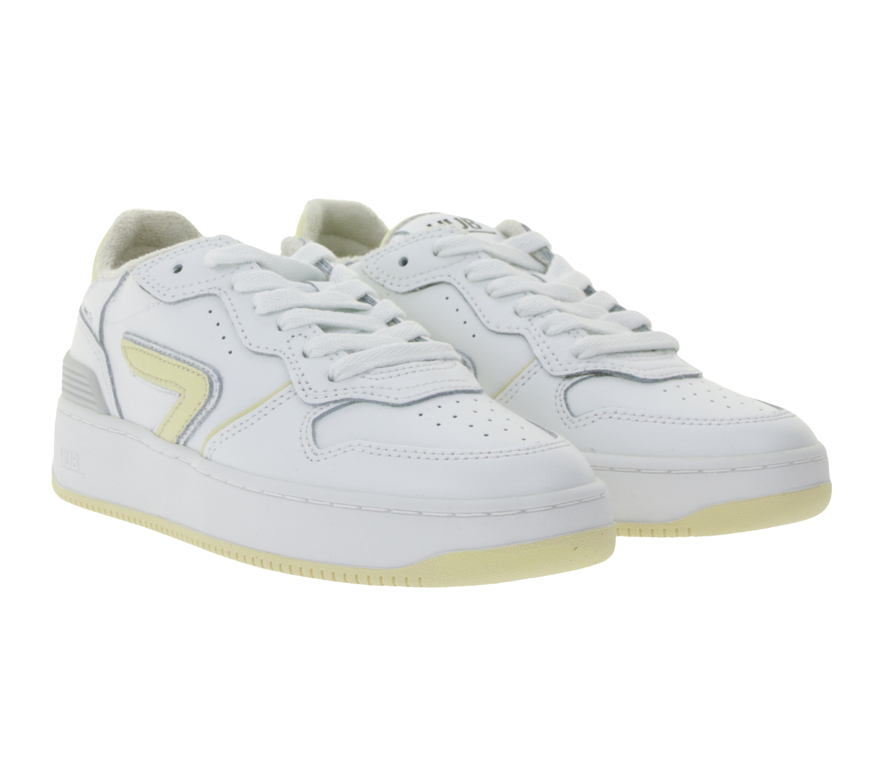 HUB Smash L31 Damen Sneaker mit Terry-Fütterung Echtleder-Schuhe W5008L31-L10-897 Weiß/Beige