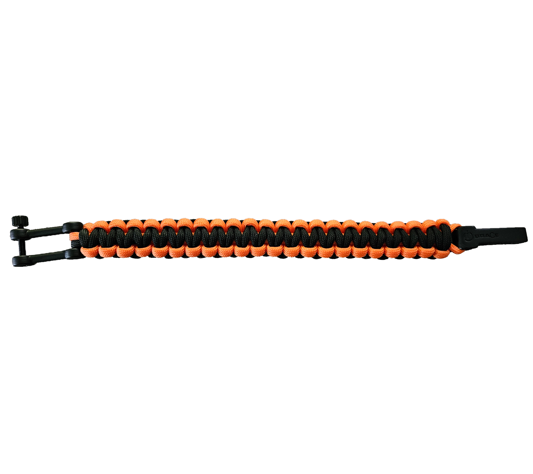 I-BRACE Paracord Armband Survival-Seil zum Armband geflochten aus reißfestem Parachute Schwarz/Orange