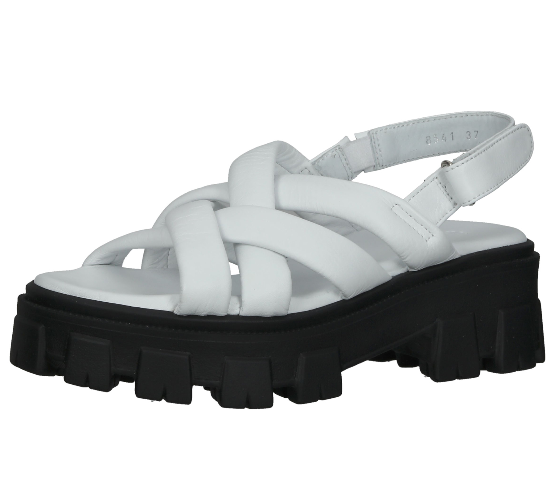 ILC Damen Sandalette Riemchen-Sandalen mit derber Sohle Echtleder C45-8541-02 Weiß