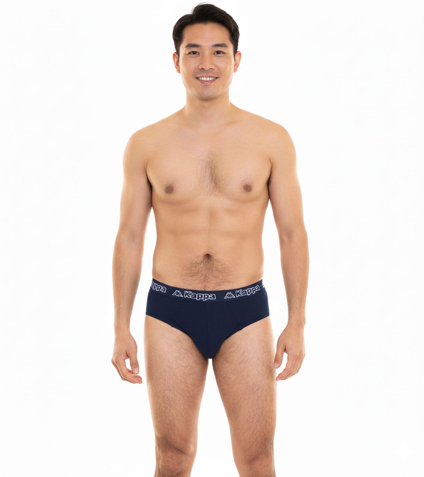 Kappa Herren Slip mit Baumwoll-Stretch Unterwäsche mit Logobund Unterhose 711167 Dunkelblau