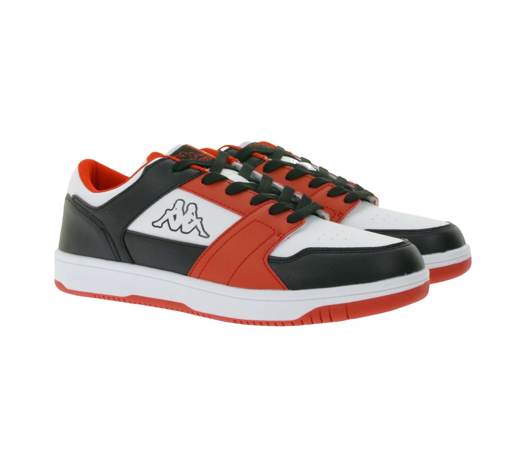 Kappa Logo Rernal 2 Herren Alltags-Sneaker Freizeit-Schuhe Schnür-Schuhe Trainings-Schuhe 341X2DW A00 Schwarz/Rot/Weiß