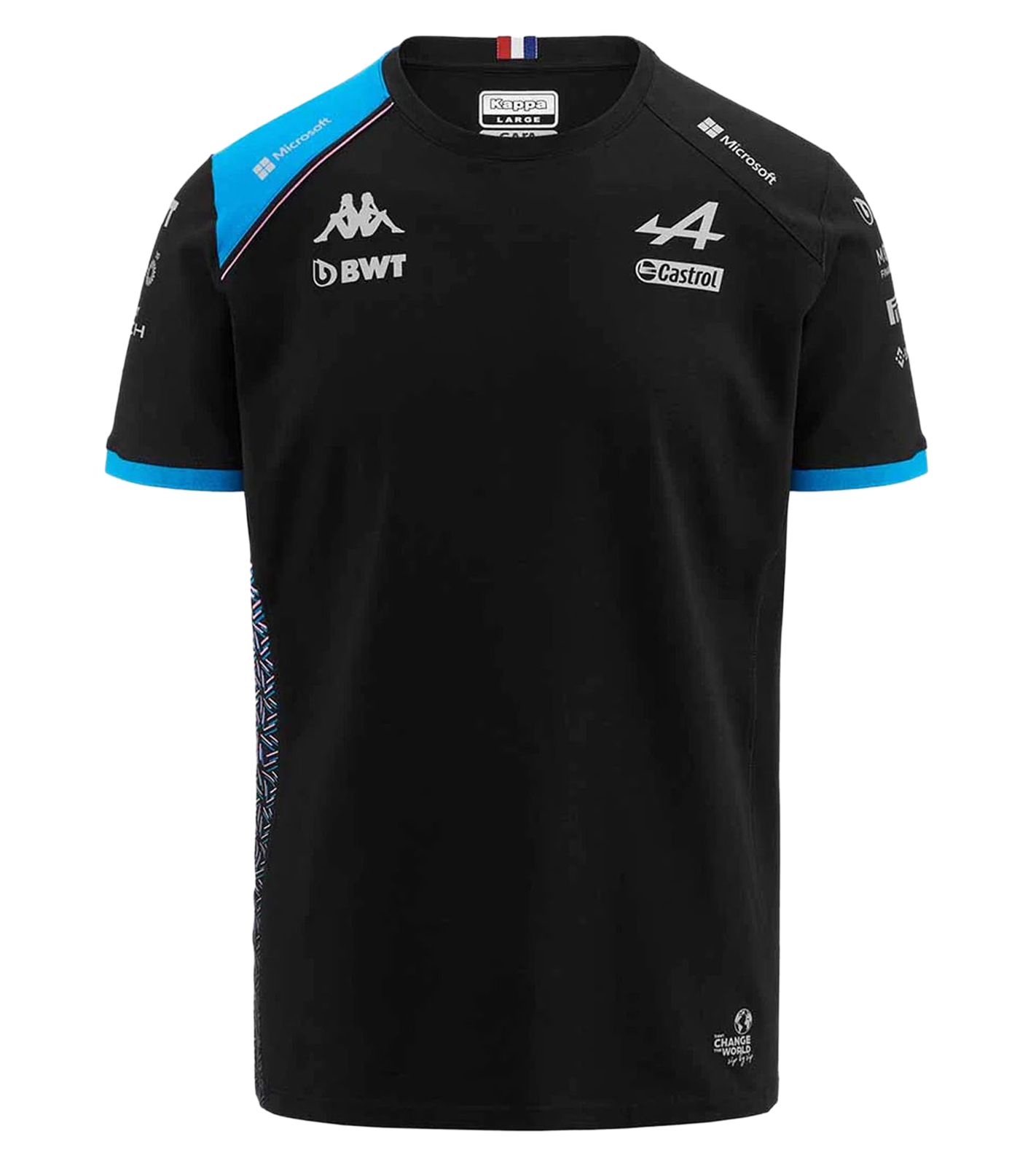 Kappa X ALPINE Formel 1 F1 Kinder T-Shirt mit HYDRO WAY PROTECTION-Technologie Kurzarm-Shirt 321F34W AF1 A12_K Schwarz