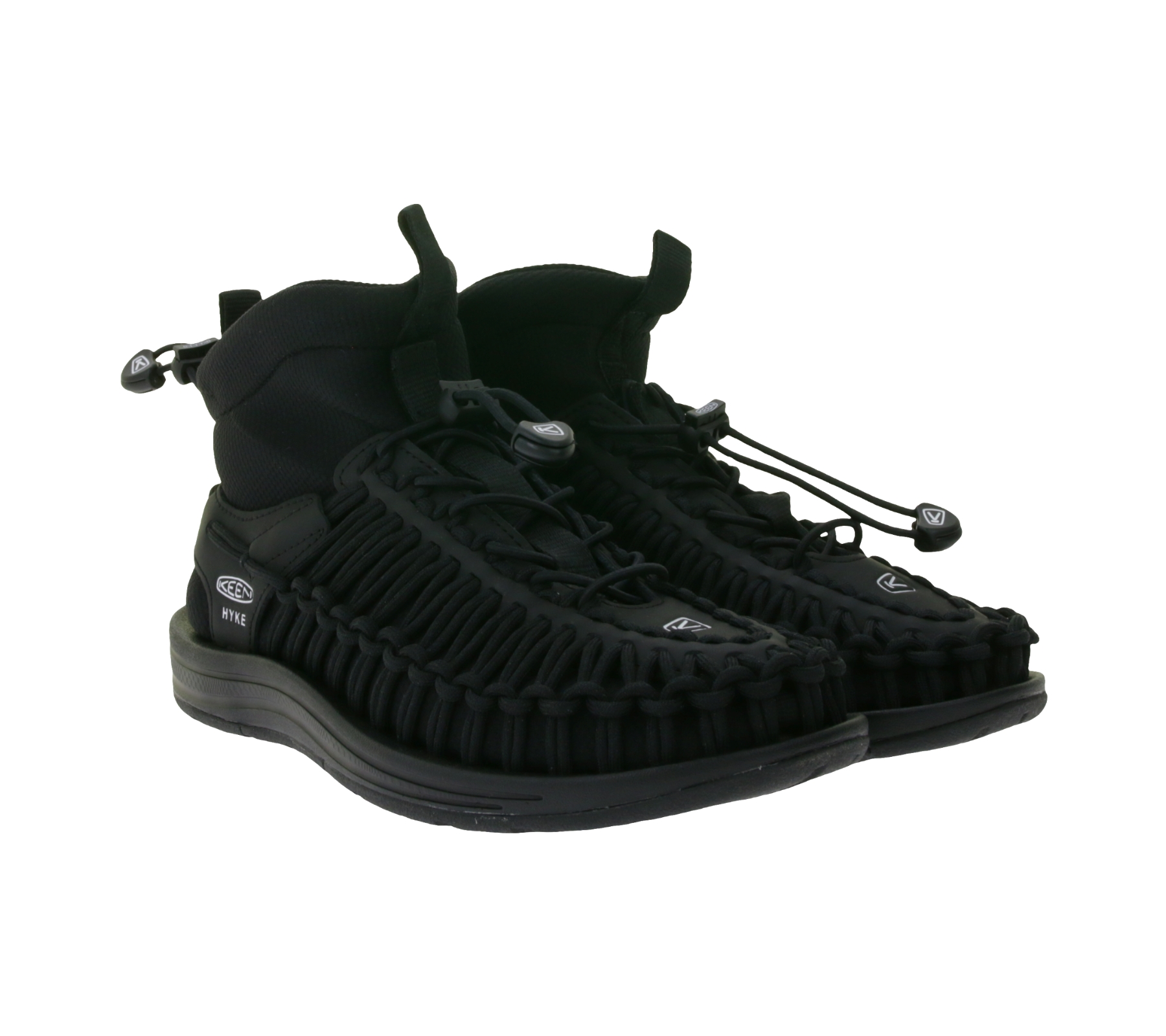 KEEN X HYKE Uneek High-Top Sneaker für Damen Stiefelette mit Bungee-Schnürsystem Freizeit-Schuhe 1027975 Schwarz