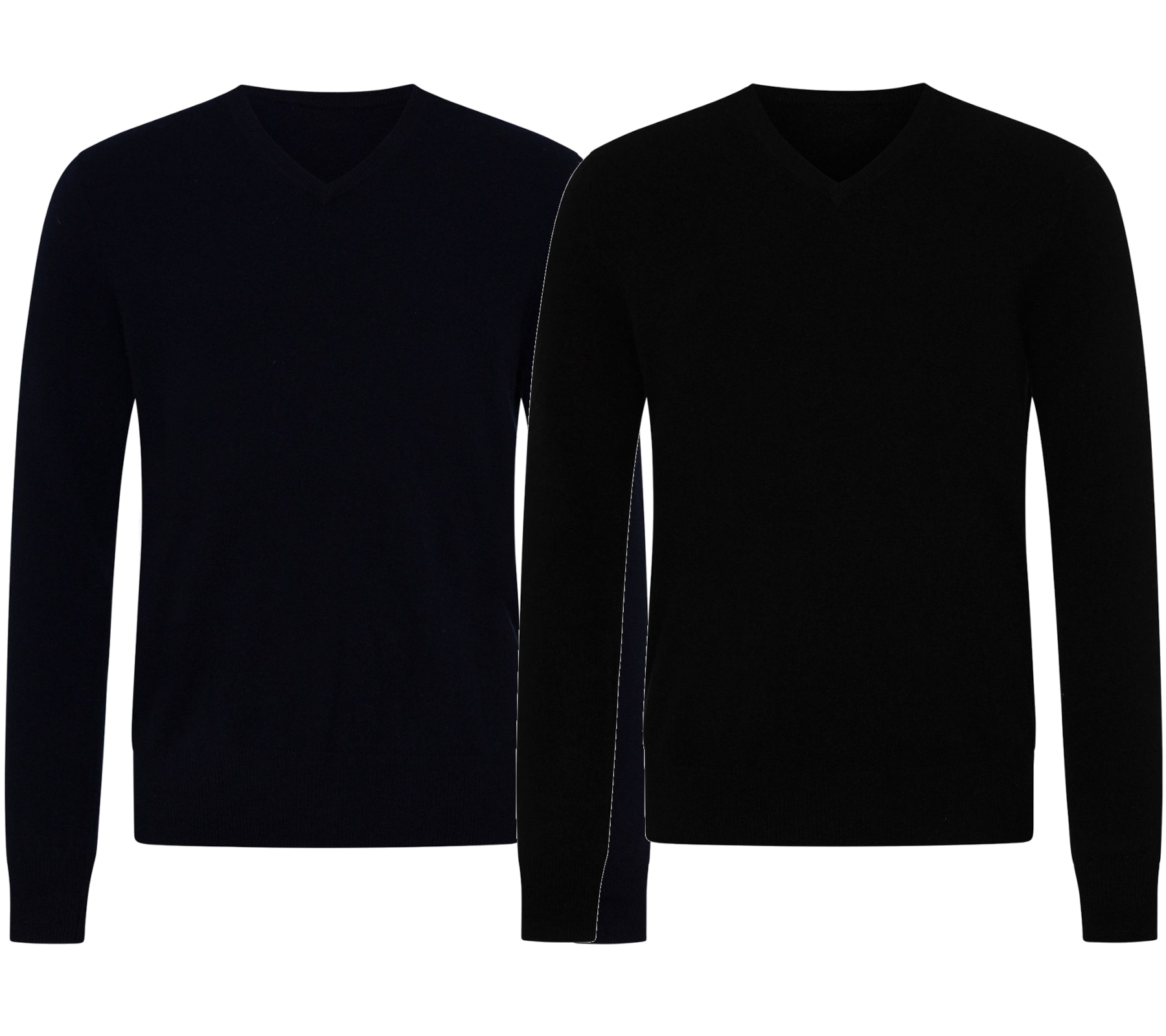 KKS STUDIOS Herren V-Neck Pullover aus 100% Kaschmir Sweater KK2350 Navy oder Schwarz