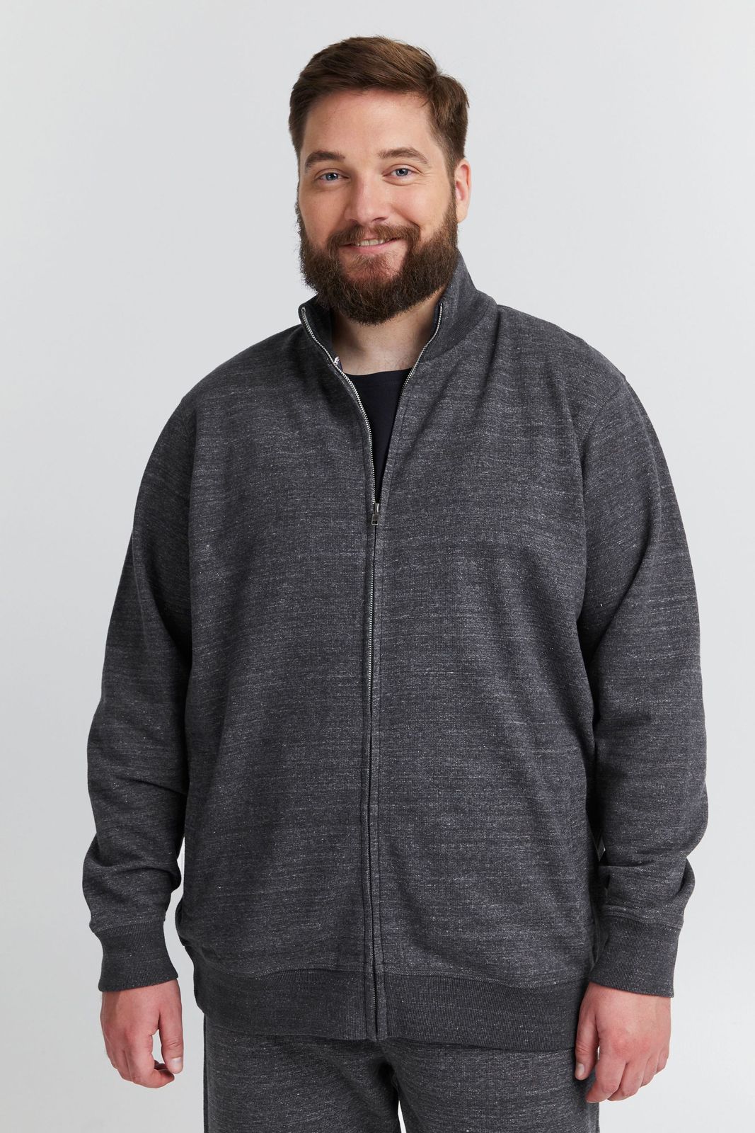 klassische BLEND BHLenner BT Herren Sweatjacke mit Stehkragen Jacke Große Größen 20714929ME-194007 Schwarz