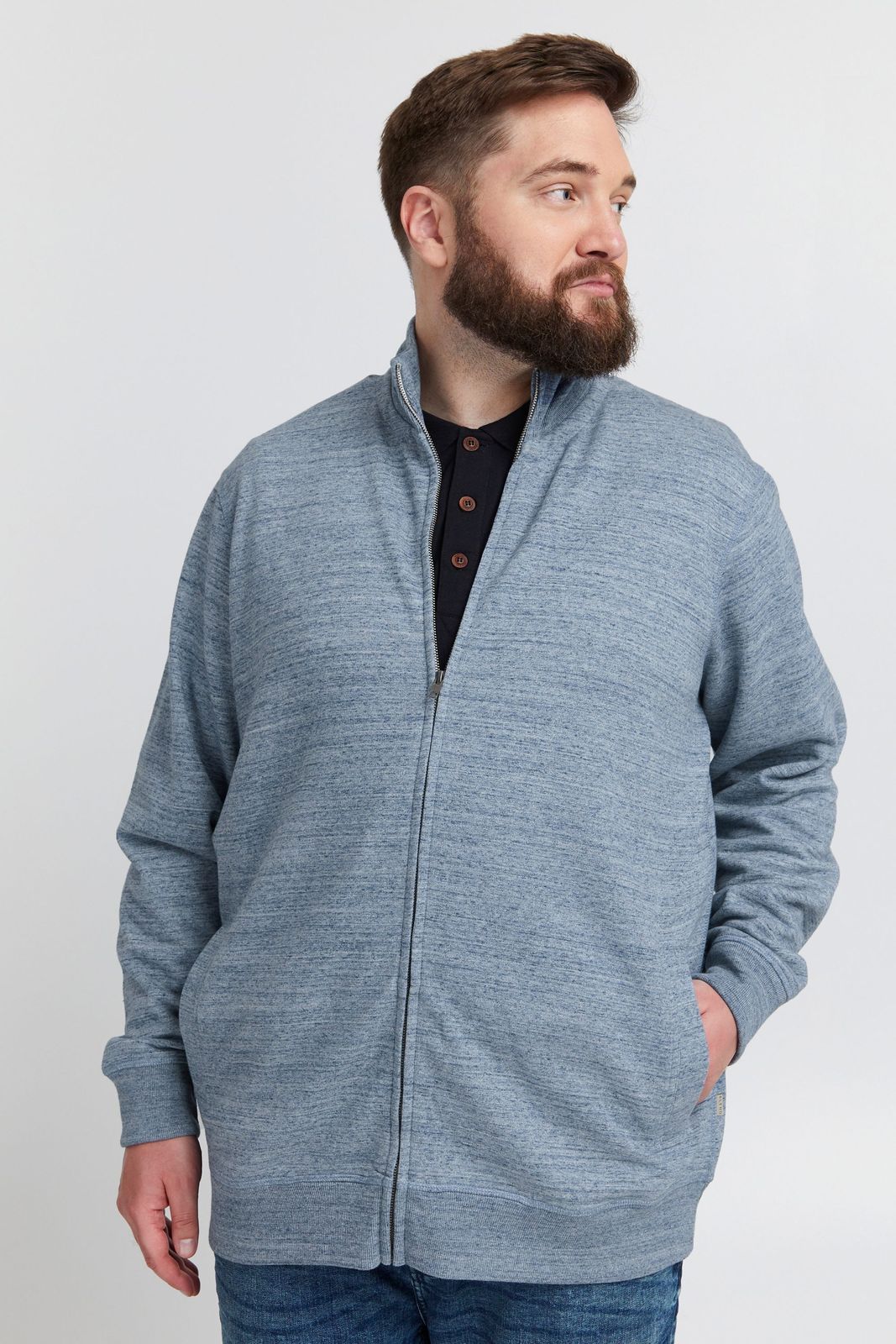 klassische BLEND BHLenner BT Herren Sweatjacke mit Stehkragen Jacke Große Größen 20714929ME-194013 Blau