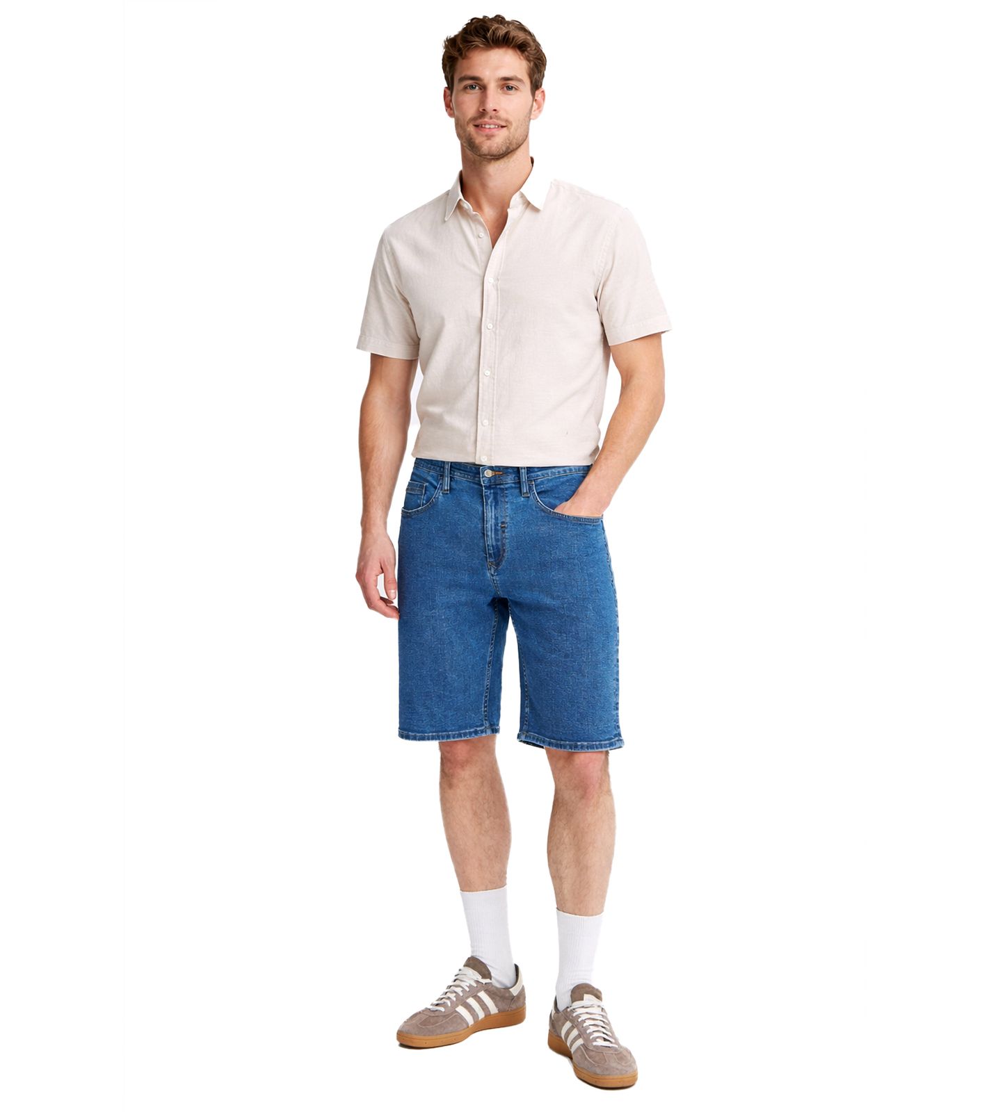 klassische BLEND BHTwister Herren Jeansshorts mit Label-Detail Denimshorts 20717730-200291 Blau