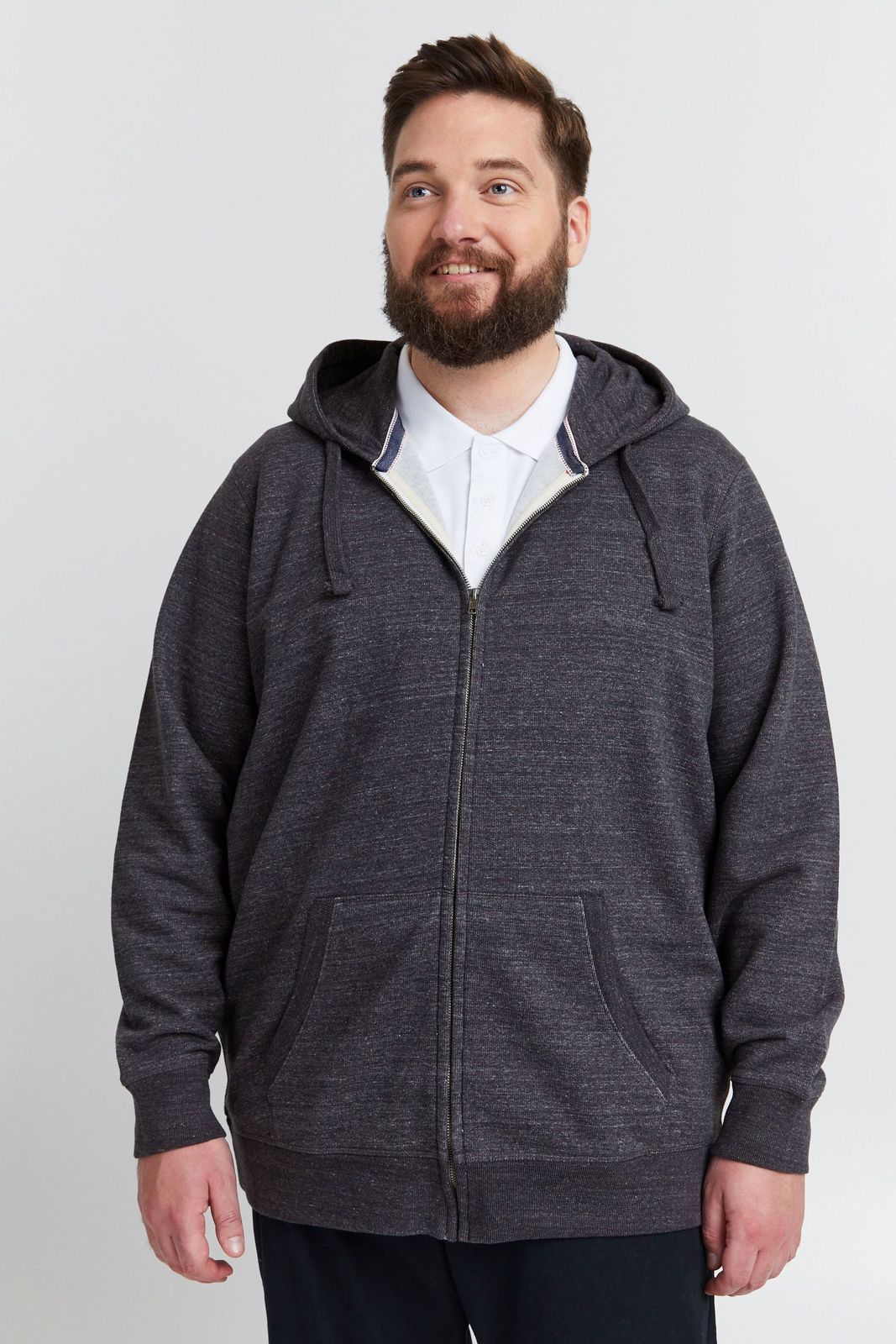 klassische BLEND BT Velno Herren Kapuzenjacke mit Reißverschluss Sweatjacke Große Größen 20714928ME-194007 Schwarz
