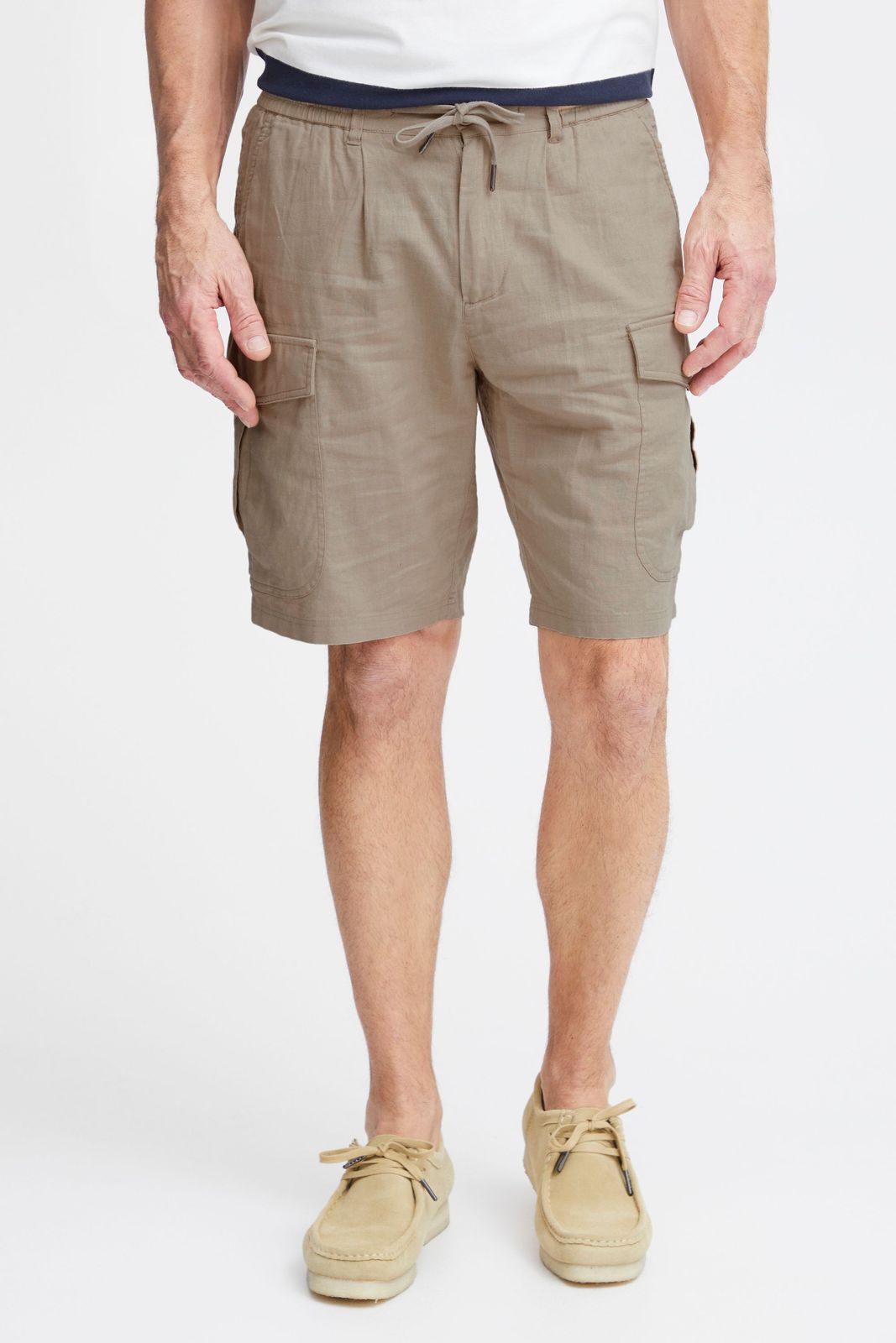 klassische FQ1924 FQHenry linen Herren Leinenshorts mit Reißverschluss Shorts 21900624-161104 Beige