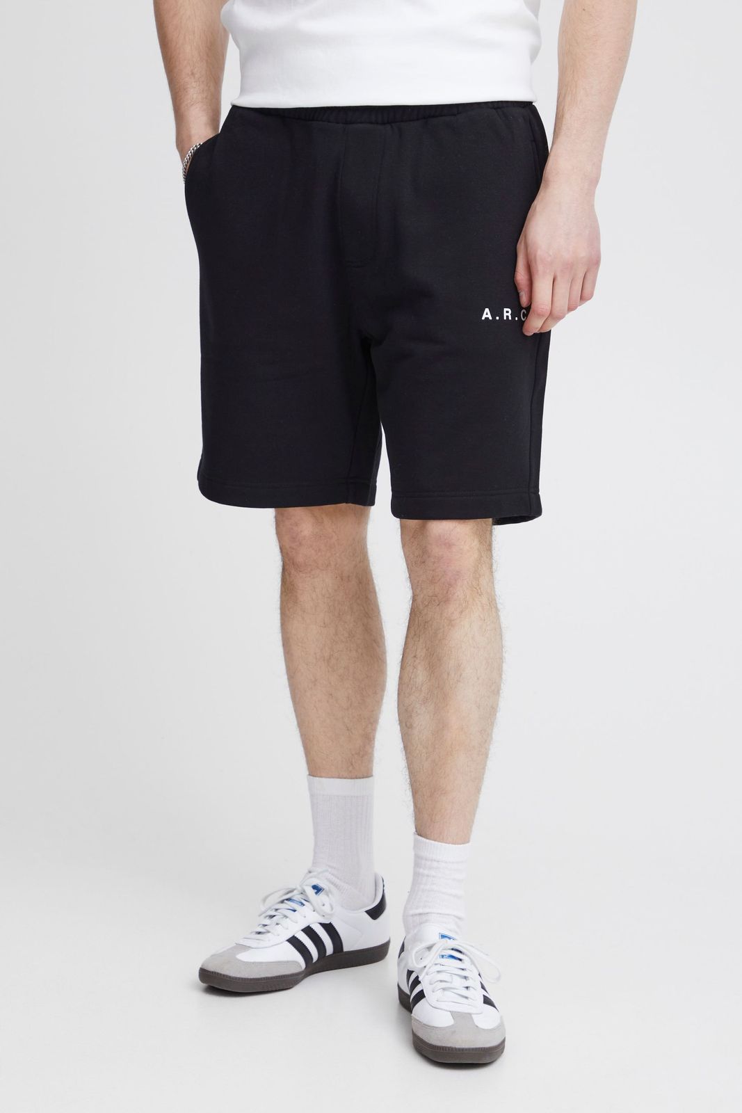 klassische SOLID SDHansi Herren Sweatshorts mit Kordelzug Shorts 21301143ME-194008 Schwarz