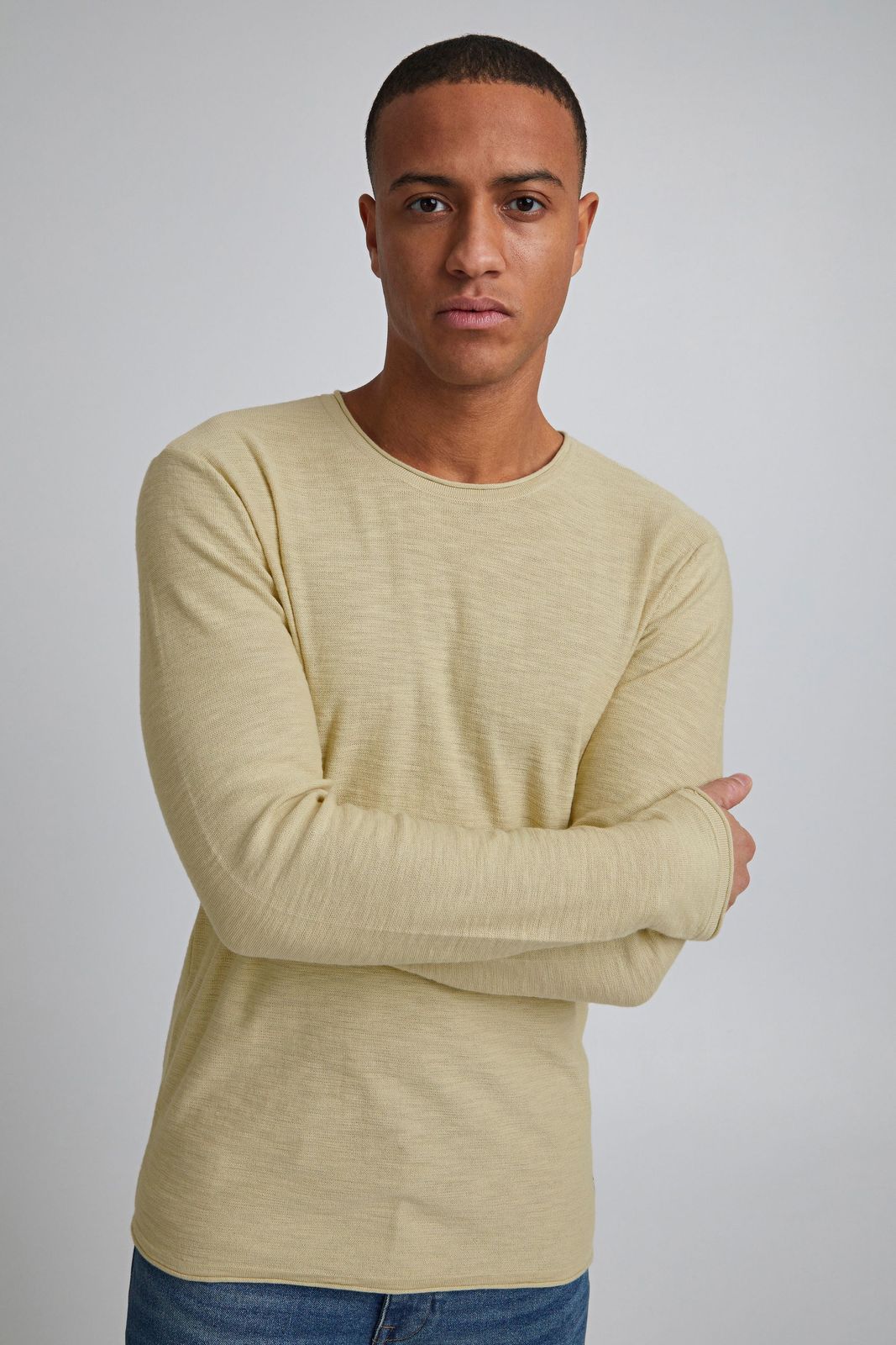 klassischer 11 PROJECT PRFriko Herren Feinstrickpullover mit Rundhals Strickpullover 20714436ME-141107 Grau