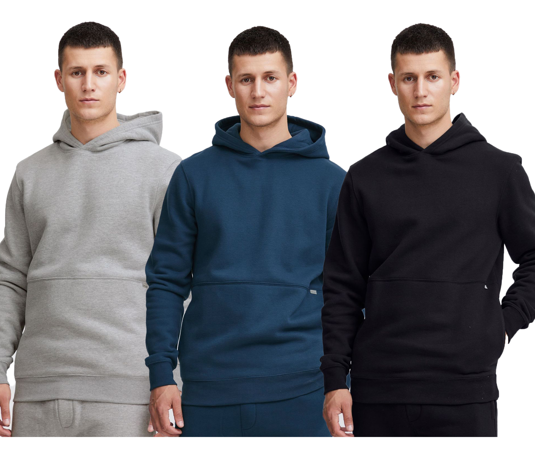 klassischer 11 PROJECT PRRavn Herren Kapuzenpullover aus Sweat Hoodie 20716672ME Grau, Schwarz oder Blau
