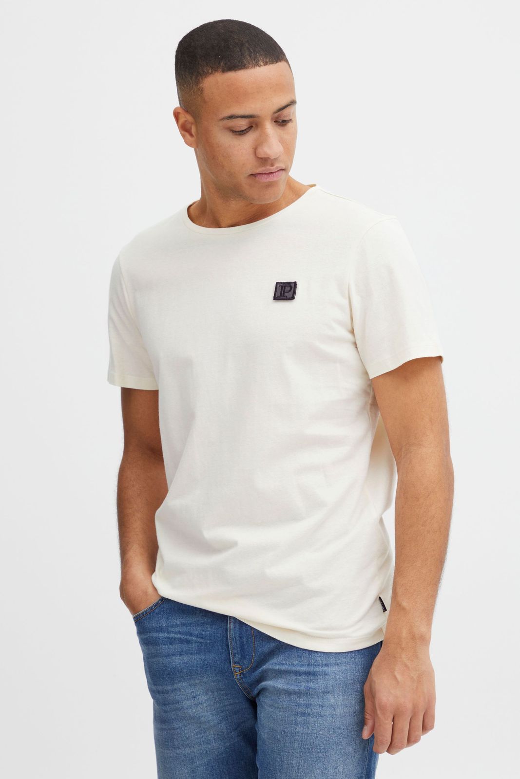 klassisches 11 PROJECT PRChris Herren T-Shirt mit Rundhals Shirt 20715521ME-120804 Weiß