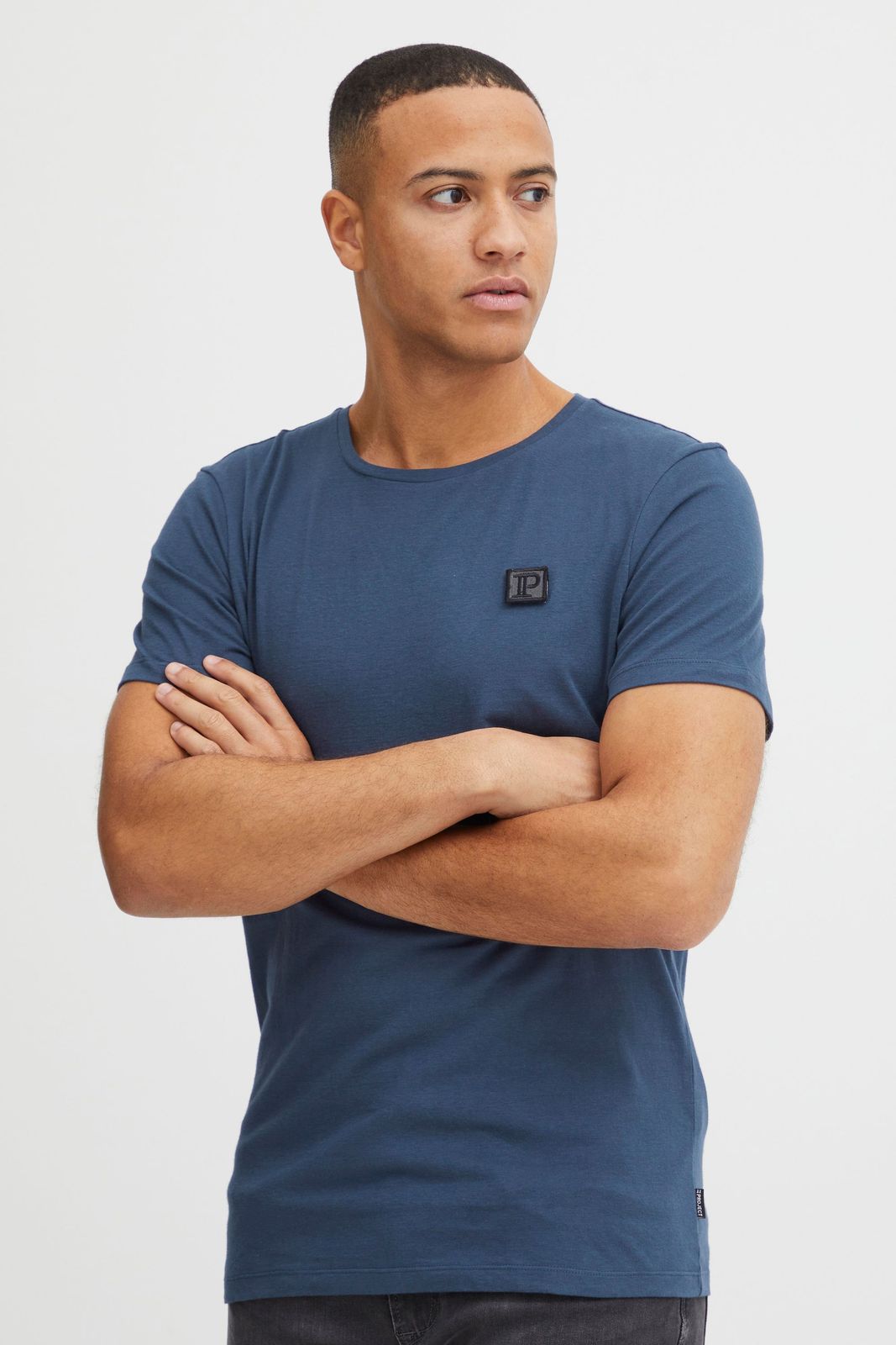 klassisches 11 PROJECT PRChris Herren T-Shirt mit Rundhals Shirt 20715521ME-194024 Blau