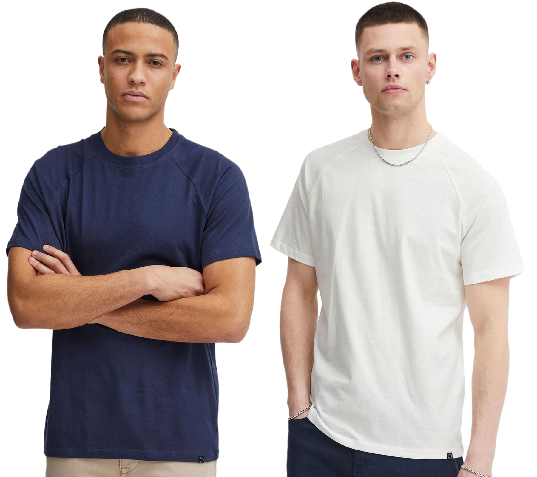 klassisches 11 PROJECT PRNobbi Herren T-Shirt mit Rundhals Shirt 20716203ME in Blau oder Weiß