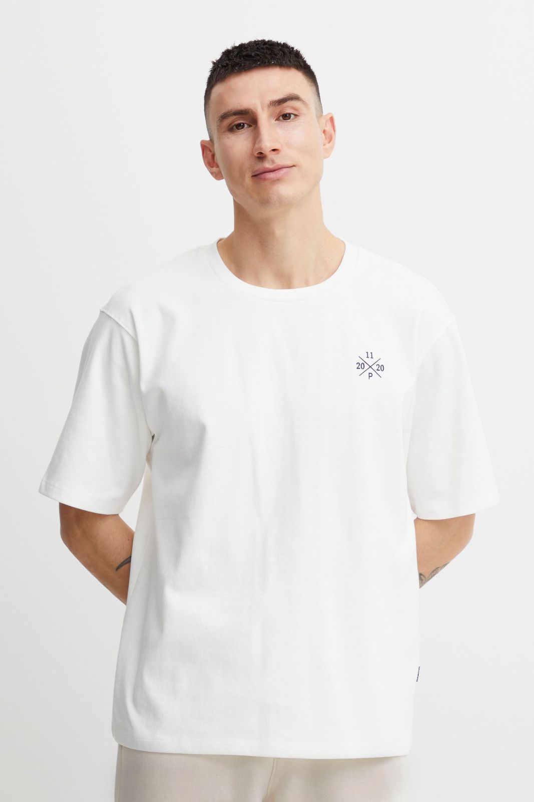 klassisches 11 PROJECT PROlie Herren T-Shirt mit Rundhals Shirt 20715932ME-110602 Weiß
