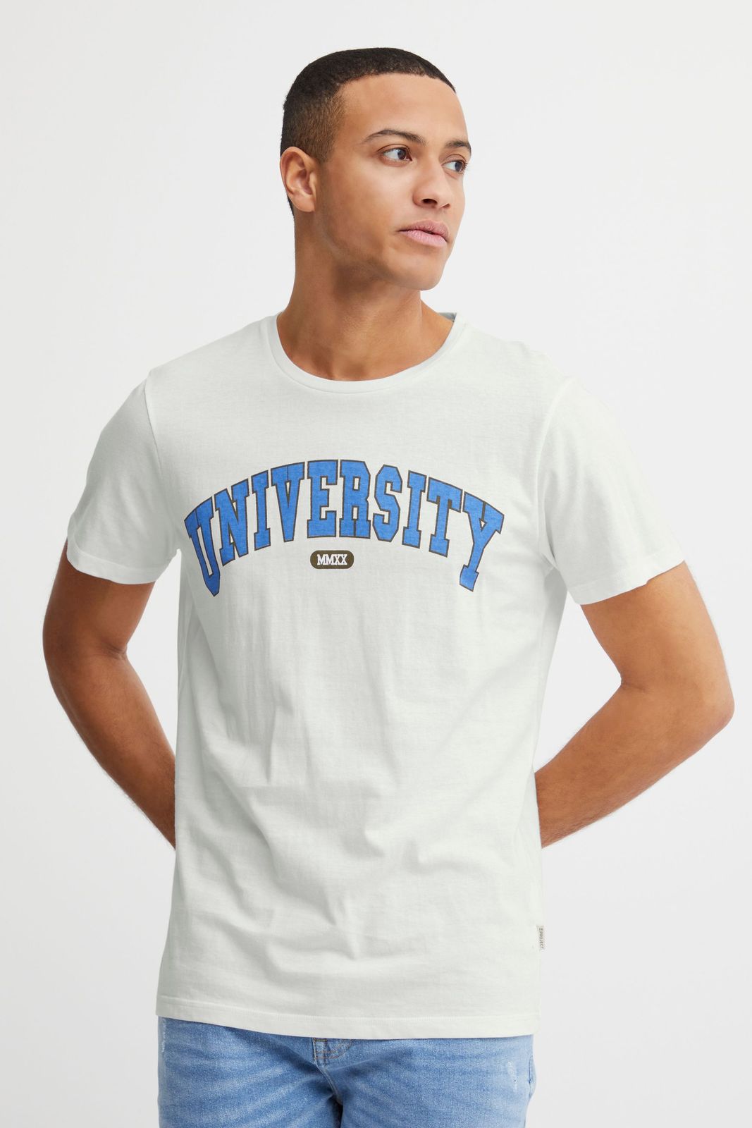 klassisches 11 PROJECT PRSit Herren T-Shirt mit Rundhals Shirt 20715957ME-110602 Weiß