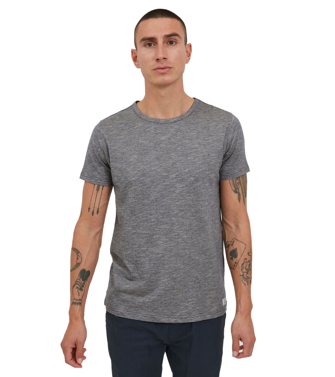 klassisches 11 PROJECT PRTullio Herren T-Shirt mit Rundhals Shirt 21300777-ME-194010 Blau