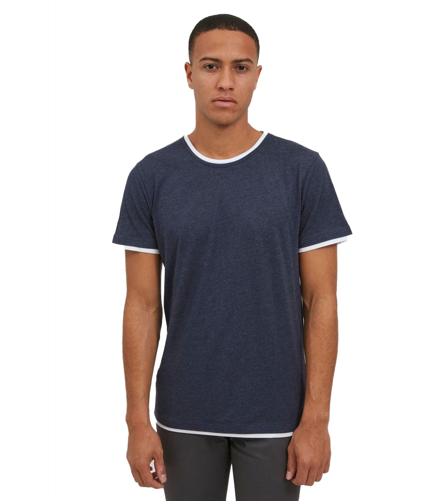 klassisches 11 PROJECT PRVenanzio Herren T-Shirt mit Rundhals Shirt 20714124ME-1940241 Blau