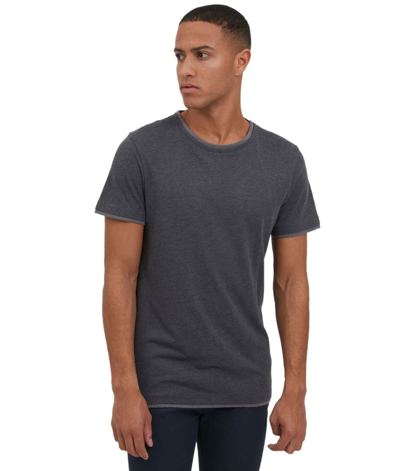 klassisches 11 PROJECT PRVenanzio Herren T-Shirt mit Rundhals Shirt 20714124ME-200278 Grau