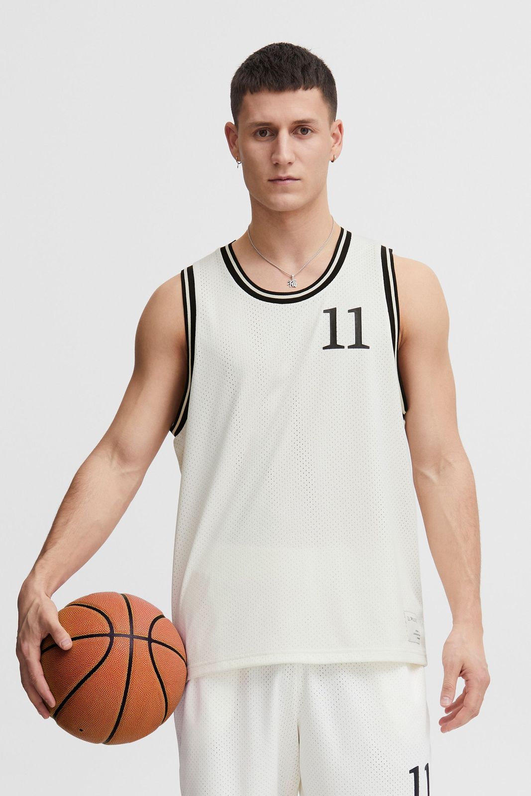 klassisches 11 PROJECT PRZayden Herren Tanktop mit Rundhals Top 21301016-ME-110103 Weiß