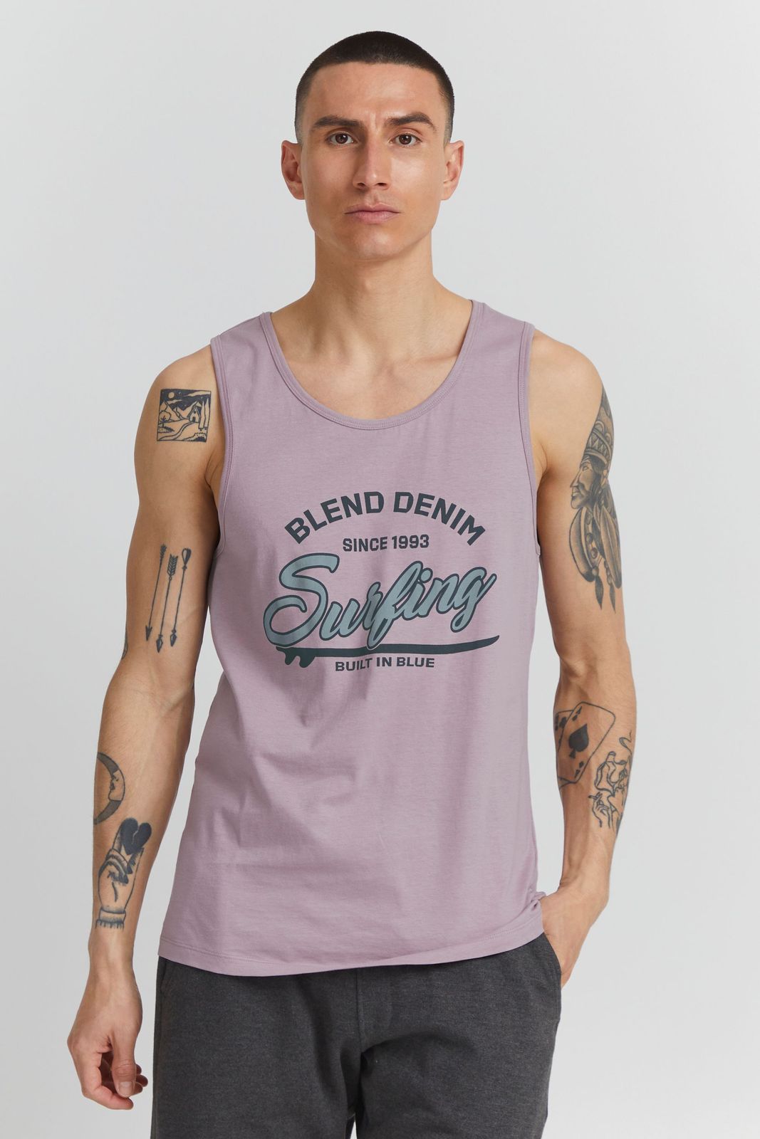 klassisches BLEND BDLingo Herren Tanktop mit Rundhals Top 20714921ME-173808 Violett