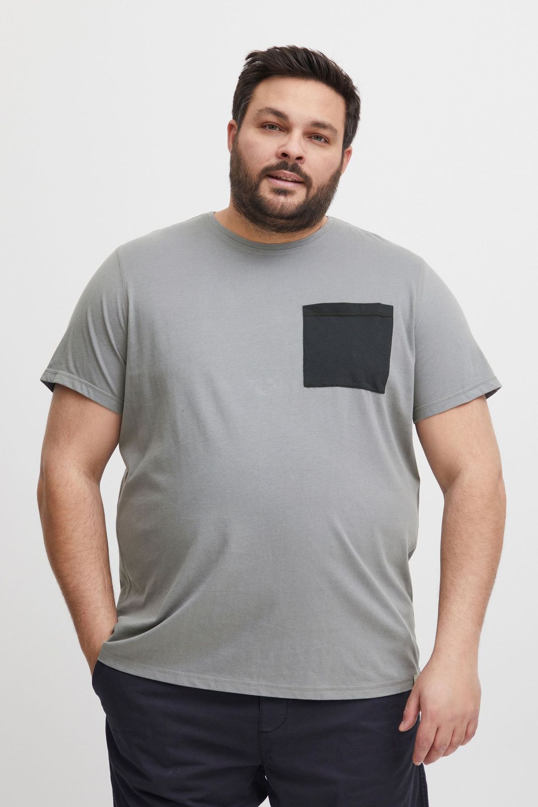 klassisches BLEND BHBenedikt BT Herren T-Shirt mit Rundhals Shirt Große Größen 20716313ME-184006 Grau