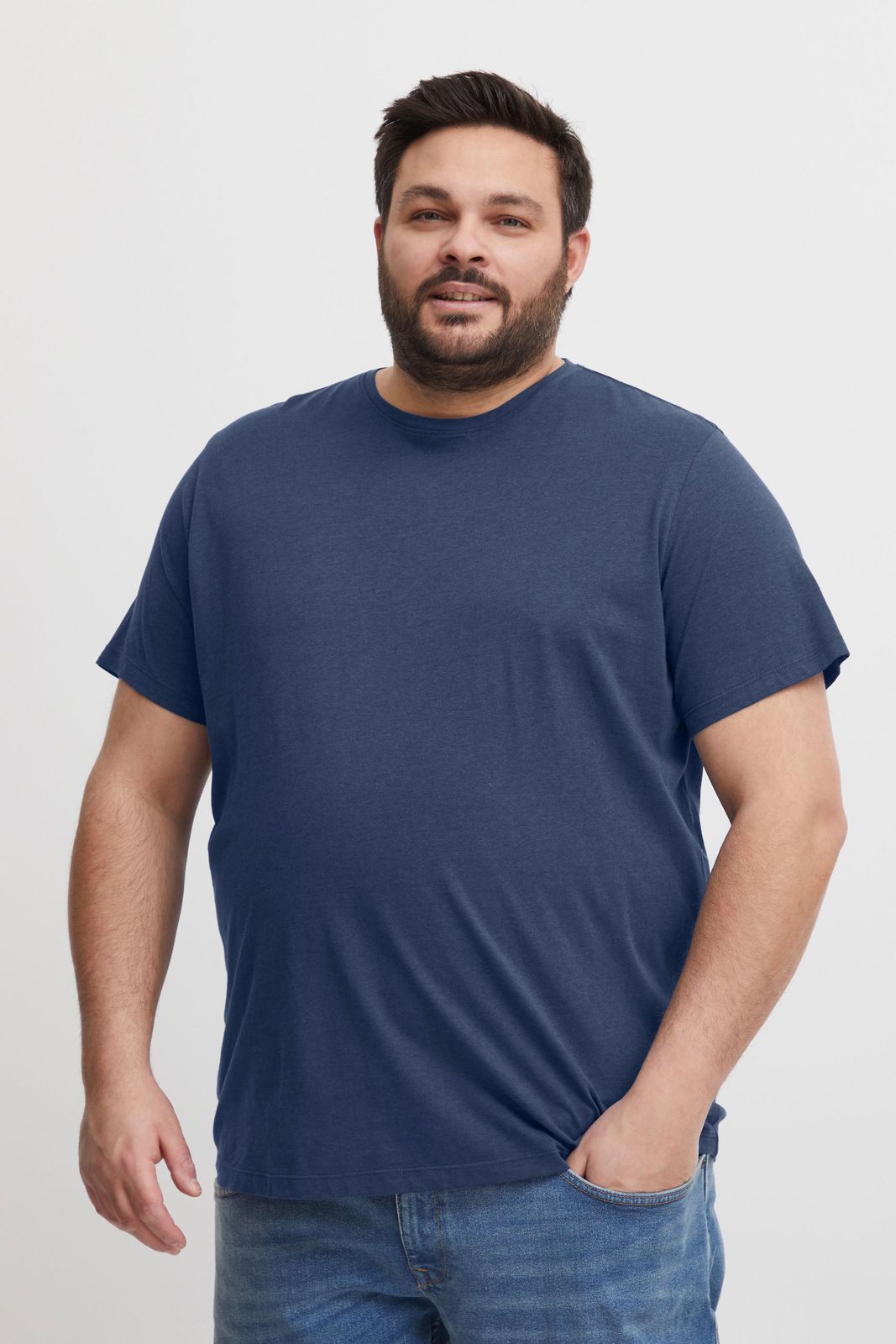 klassisches BLEND BHGila BT Herren T-Shirt mit Rundhals Shirt Große Größen 20716315ME-194024 Blau