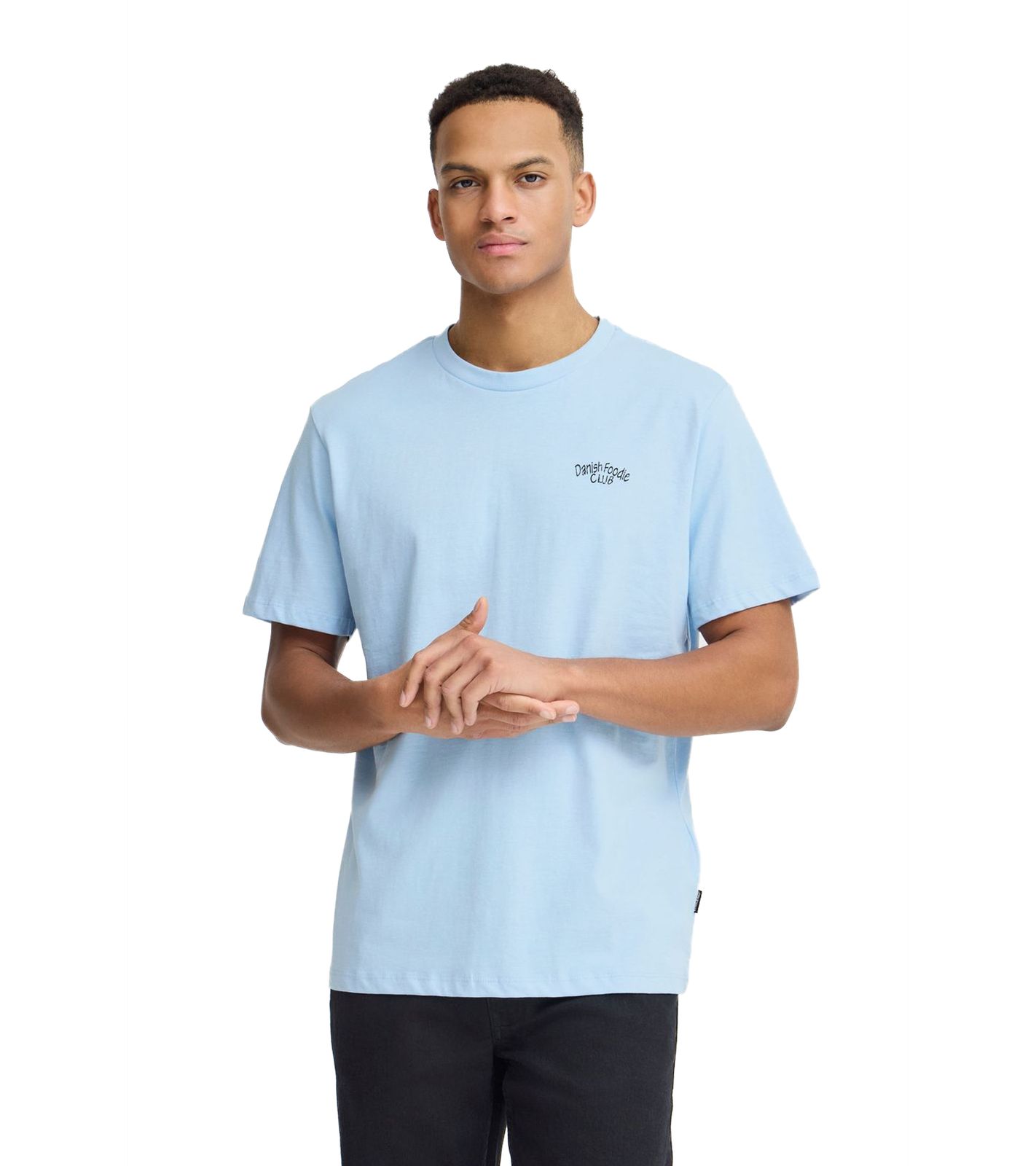 klassisches BLEND BHVagner Herren T-Shirt mit Logoprint Shirt 20718781-144121 Blau