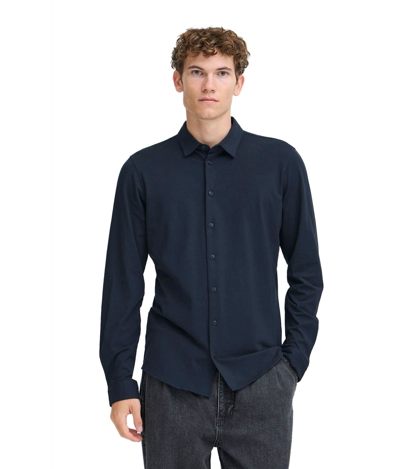 klassisches CASUAL FRIDAY CFFolke LS Herren Business-Hemd mit Knopfleiste Langarmhemd 20505638-194013 Blau