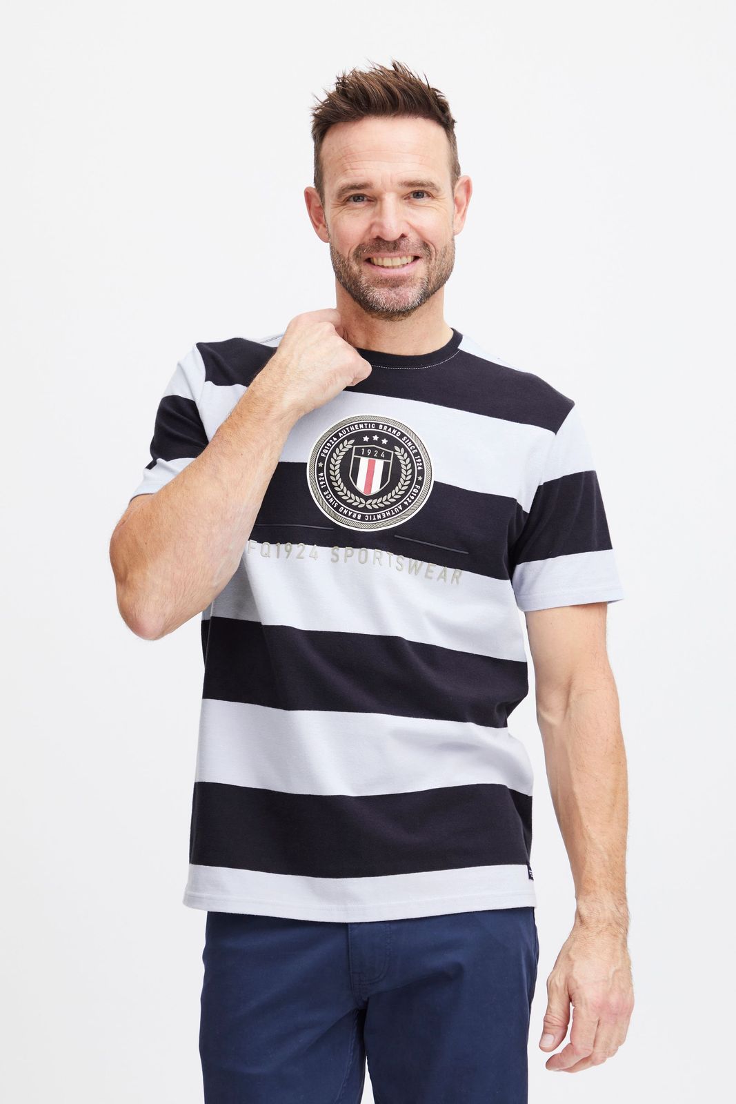 klassisches FQ1924 FQTom SS Herren T-Shirt mit Rundhals Shirt 21900645-144115 Blau