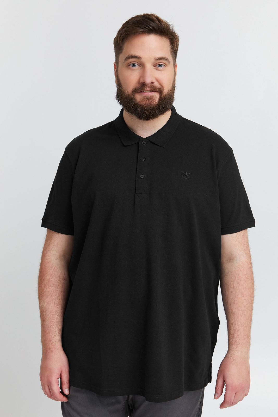 klassisches SOLID SDBanjo BT Herren Poloshirt mit 3-Knopf-Leiste Shirt 21300884-ME-799000 Schwarz