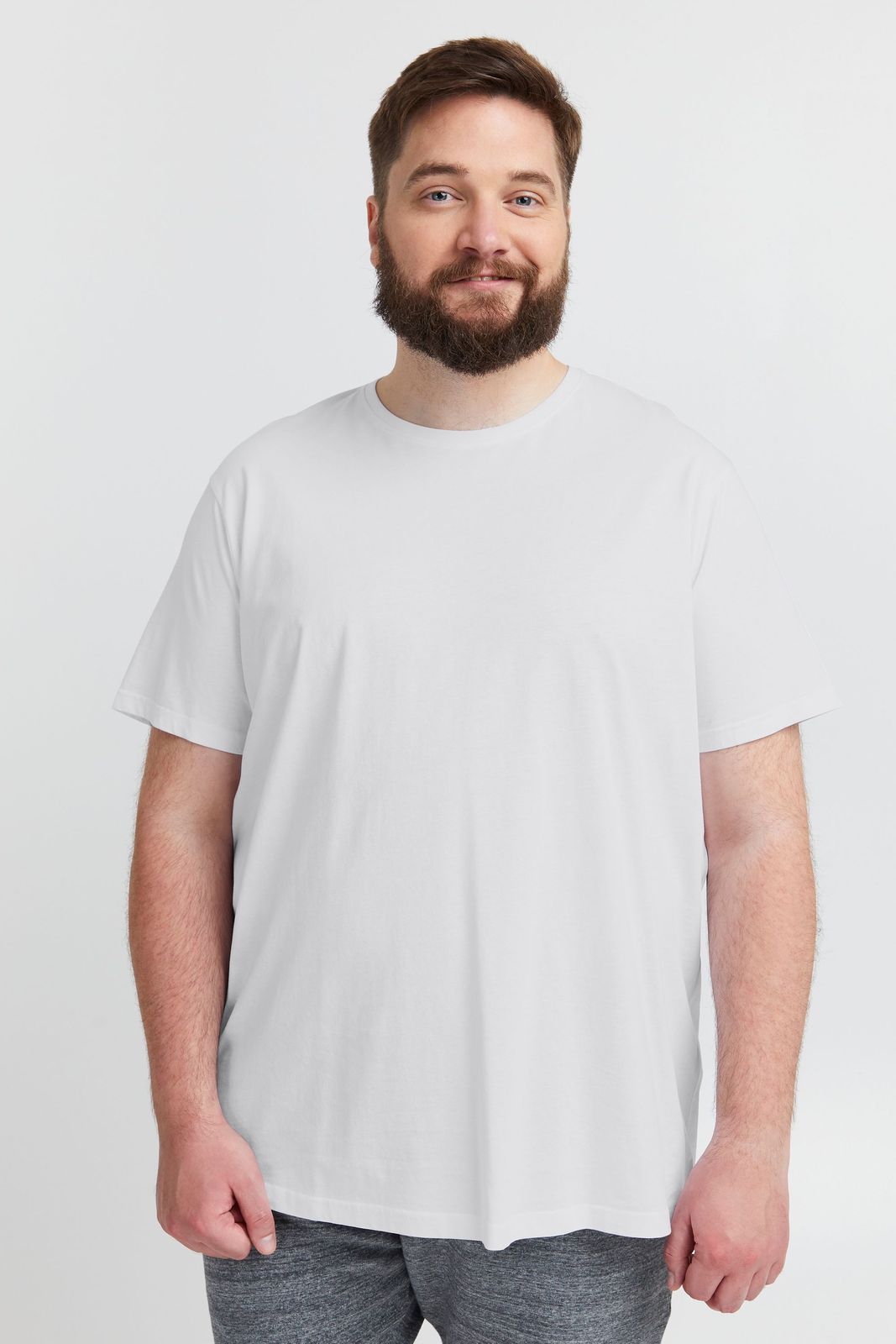 klassisches SOLID SDBedonno BT Herren T-Shirt mit Rundhals Shirt 21300883-ME-110601 Weiß