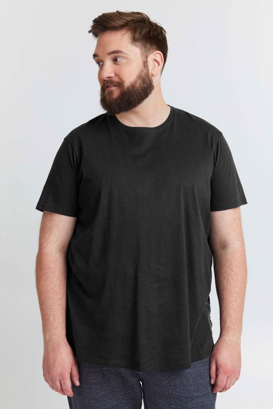 klassisches SOLID SDBedonno BT Herren T-Shirt mit Rundhals Shirt 21300883-ME-194007 Schwarz