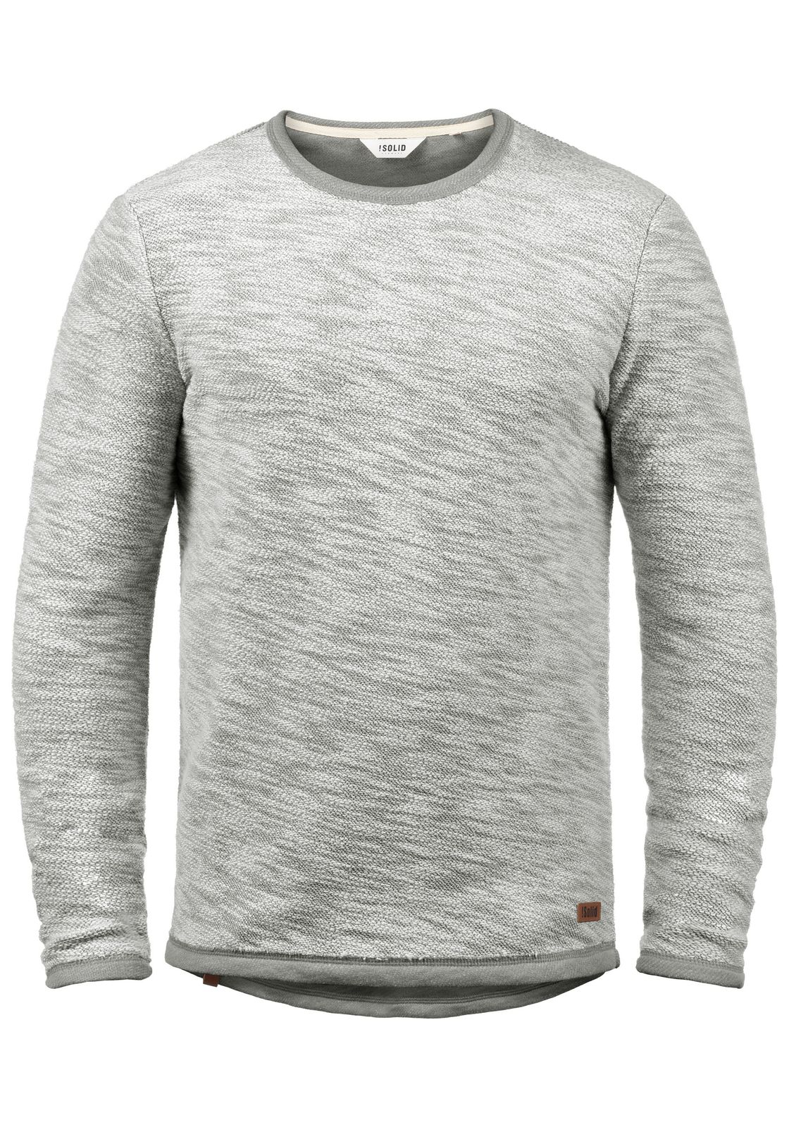 klassisches SOLID SDFlocks Herren Sweatshirt mit Rundhals Pullover 21102722ME-2842 Grau