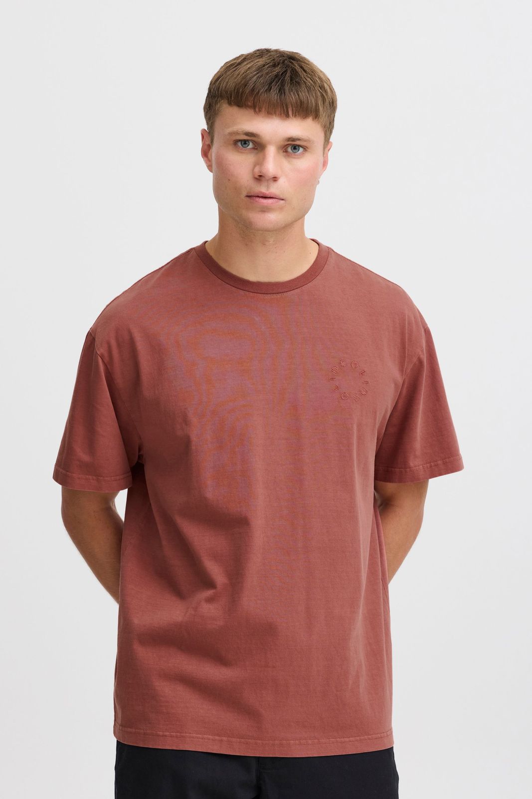 klassisches SOLID SDMarkell Herren T-Shirt mit Rundhals Shirt 21108335-181438 Rot