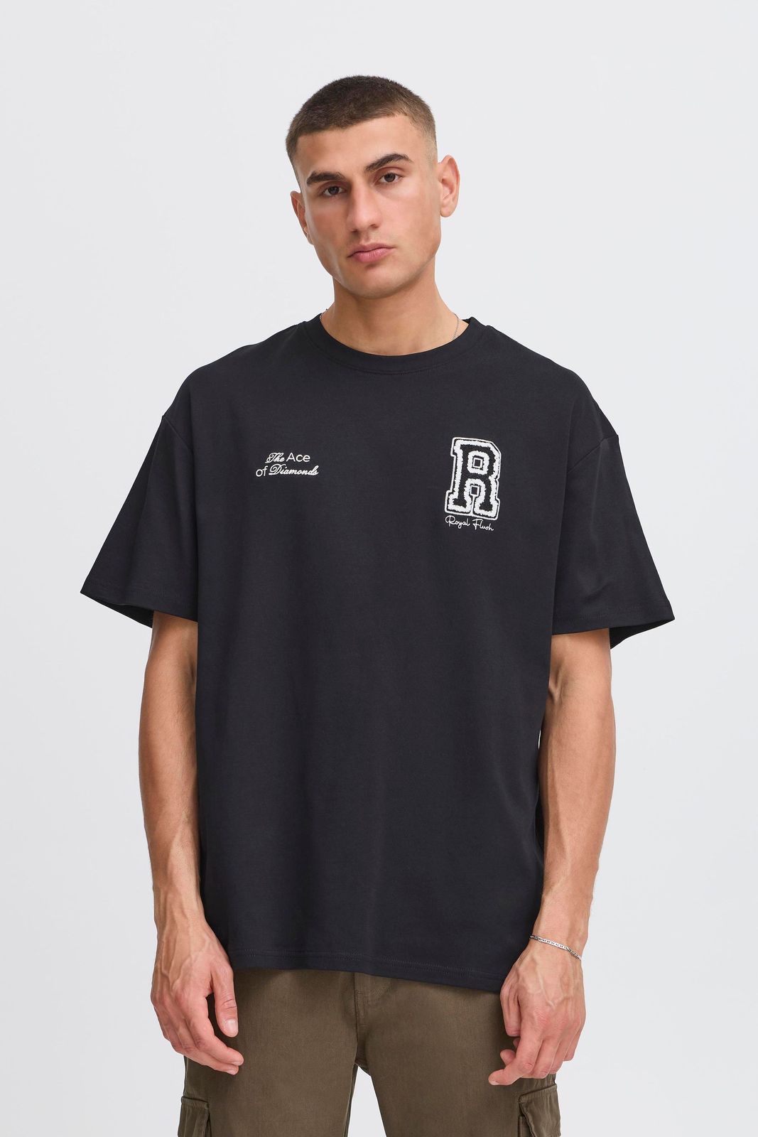 klassisches SOLID SDRowdy Herren T-Shirt mit Rundhals Shirt 21108686-194008 Schwarz