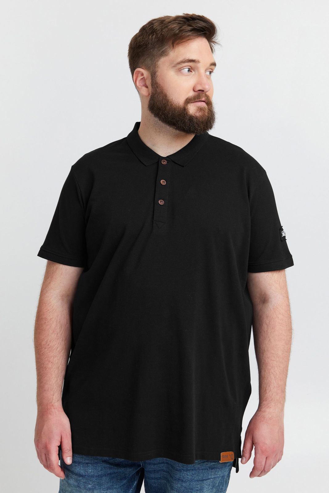 klassisches SOLID SDTrip BT Herren Poloshirt mit 3-Knopf-Leiste Shirt 21300885-ME-799000 Schwarz