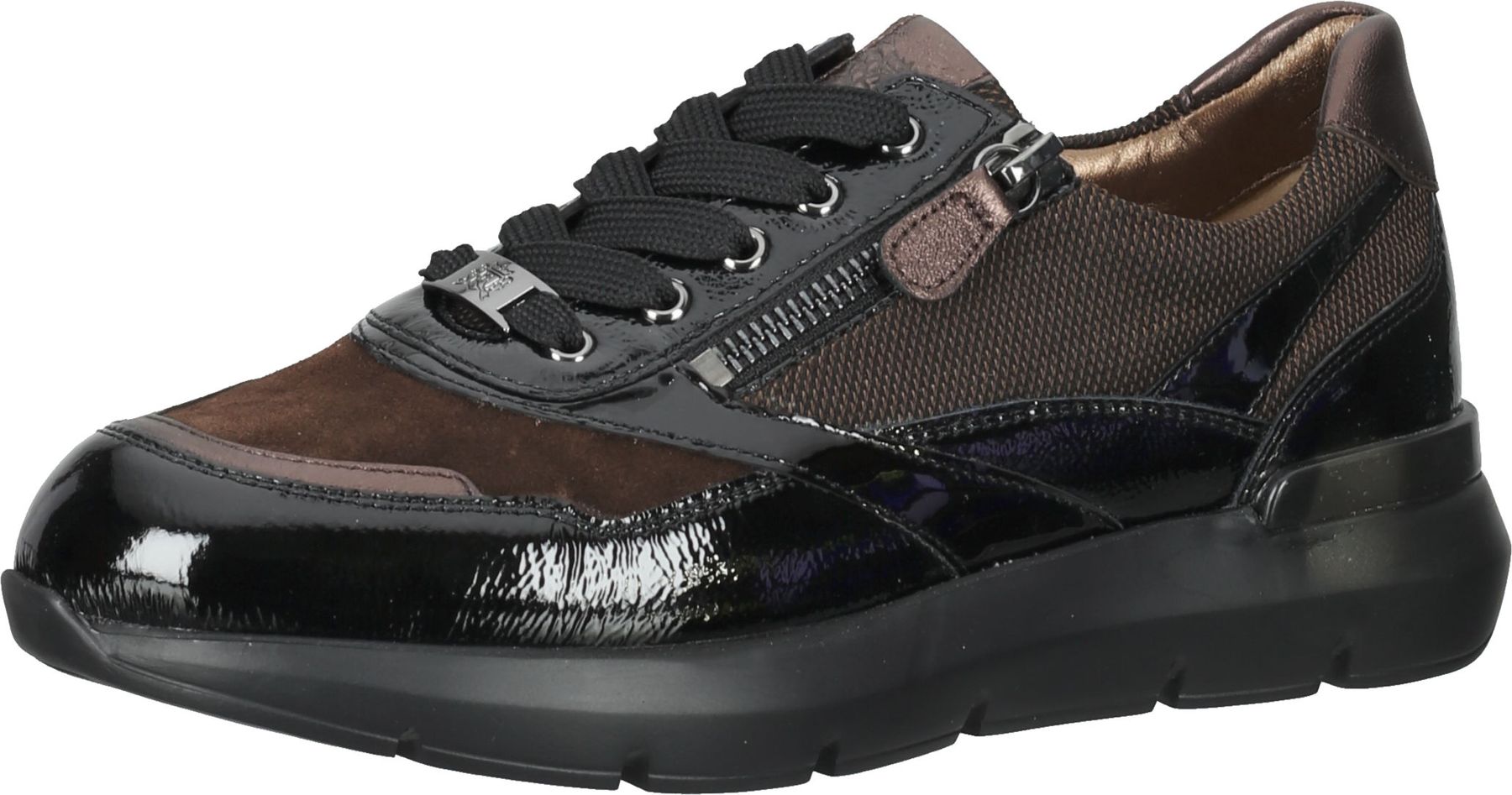 Komfortable HASSIA Sneaker Schnürschuhe für Damen 2-301347-0186 Schwarz