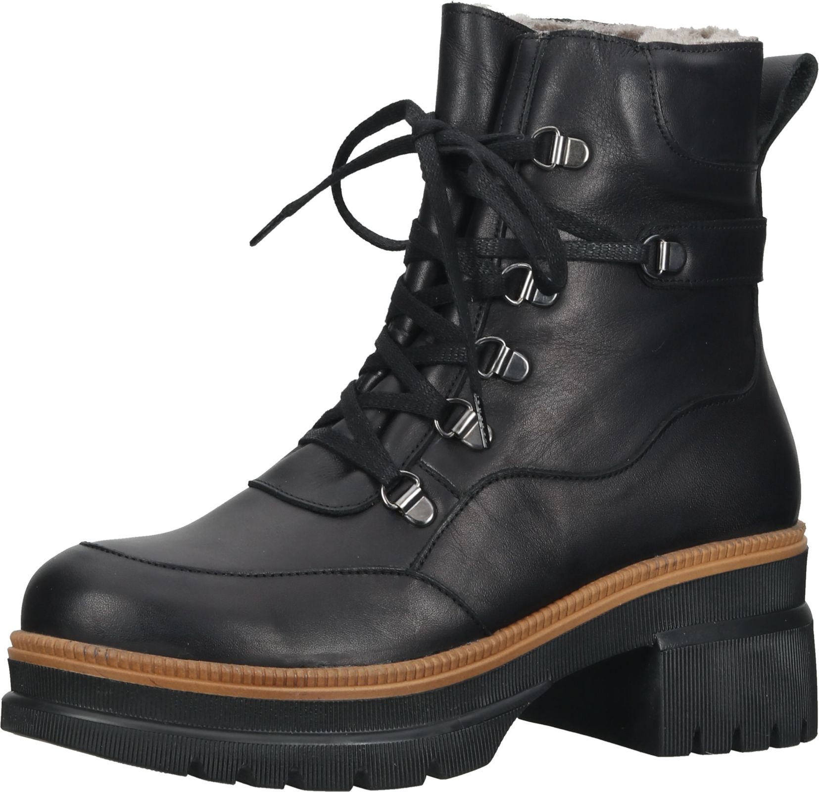 Komfortable ILC Stiefelette Schnürschuhe für Damen C46-8940 -01 Schwarz