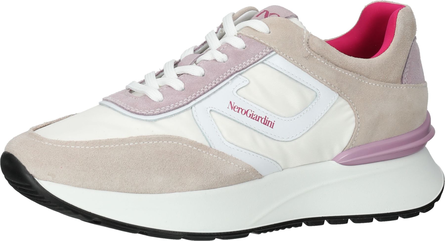 Komfortable Nero Giardini Sneaker Schnürschuhe für Damen E306443D 677 Beige