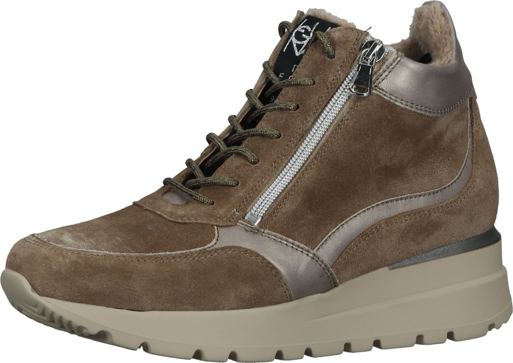 Komfortable waldläufer Sneaker Schnürschuhe für Damen 793801 201 830 Beige